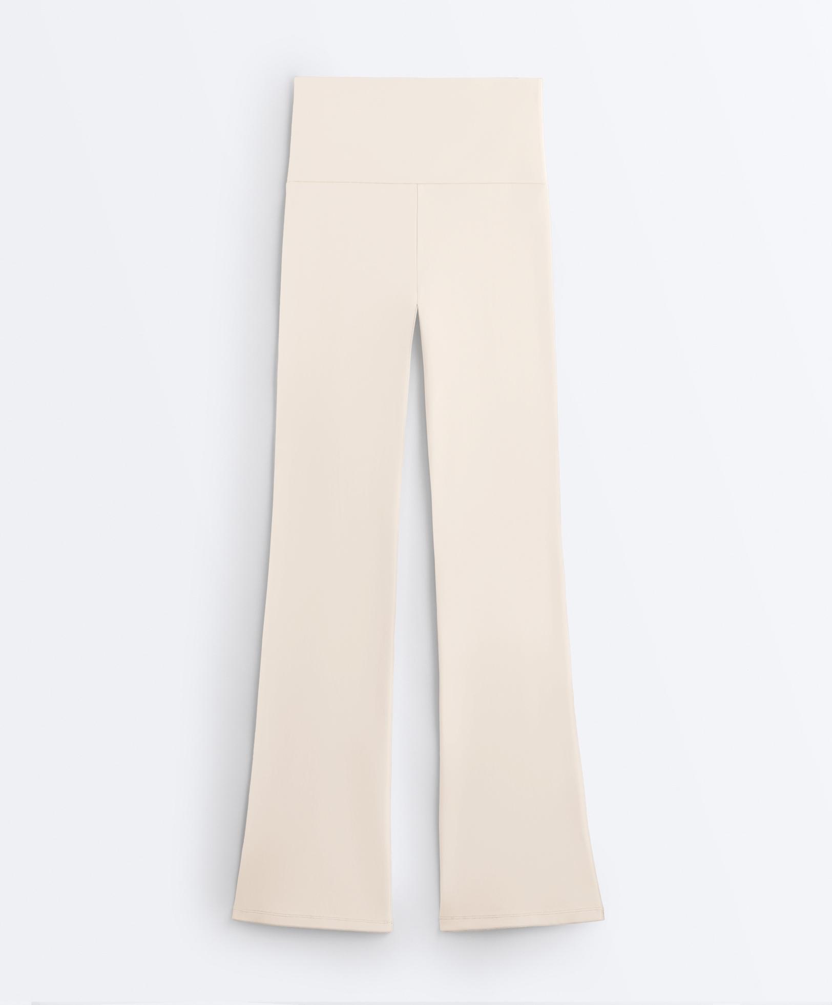 High-rise Comfortlux flare trousers — PALE BEIGE