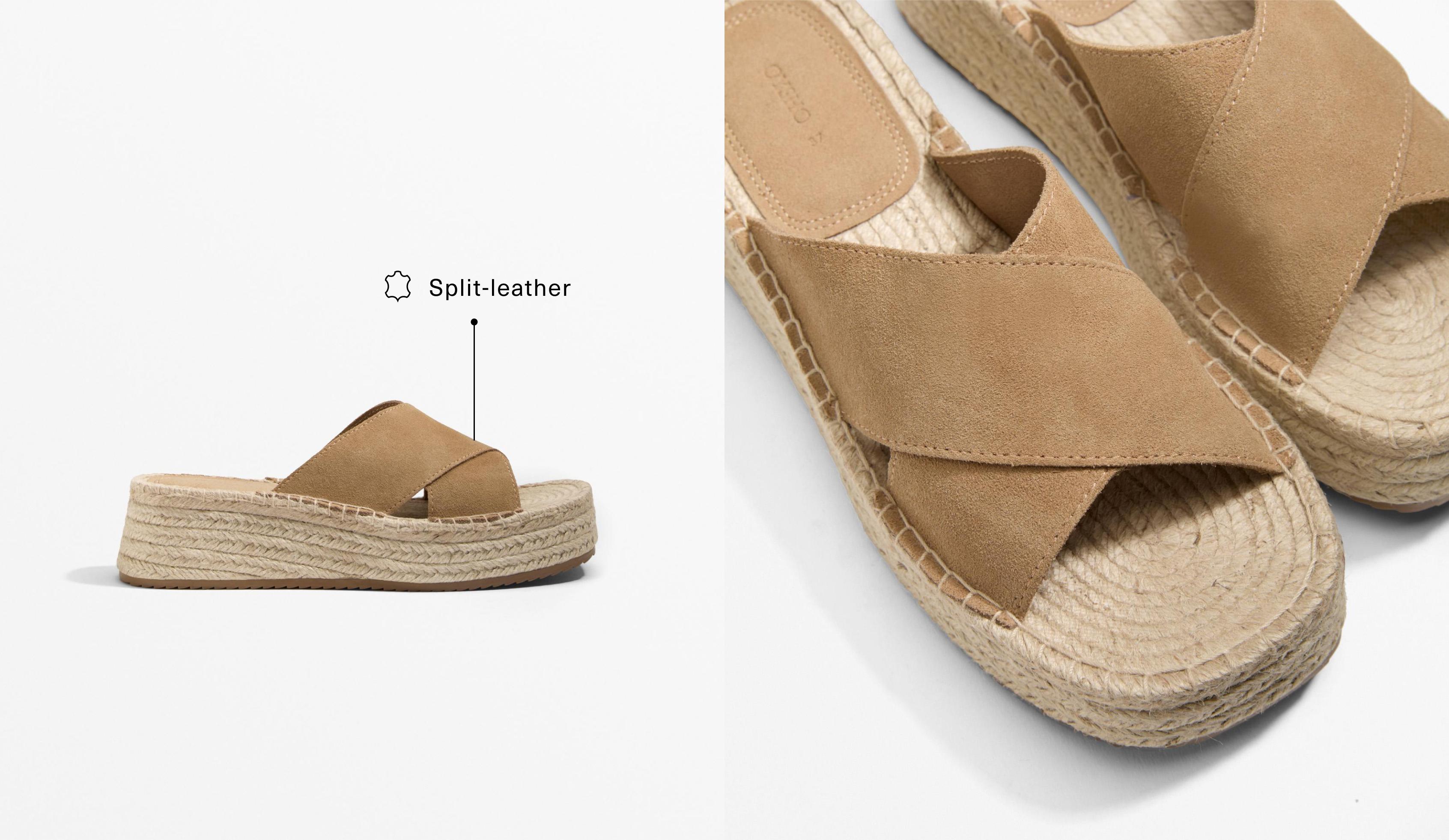 Split-leather wedge sandals Split-leather wedge sandals