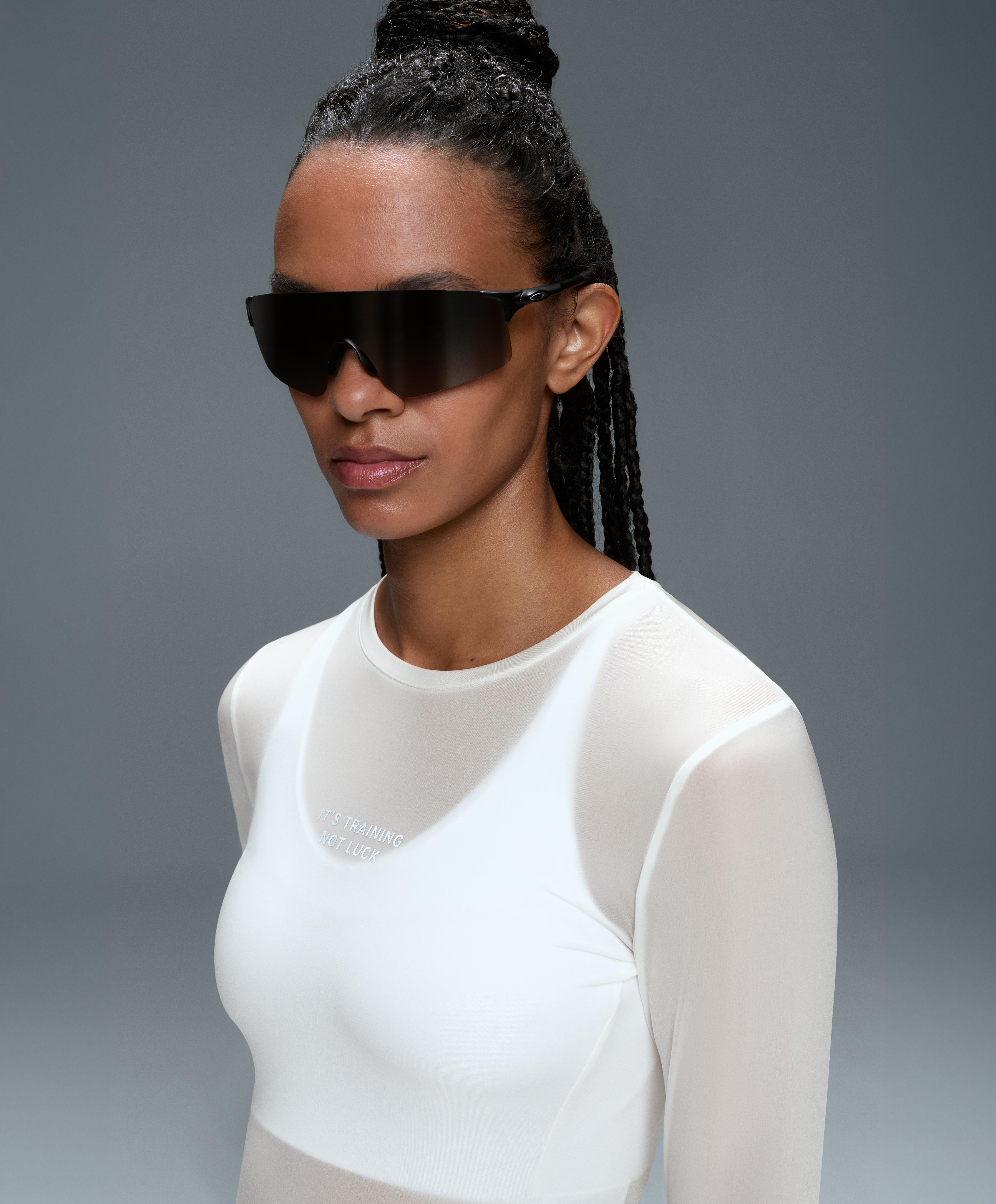 Long-sleeved technical T-shirt with text — WHITE 