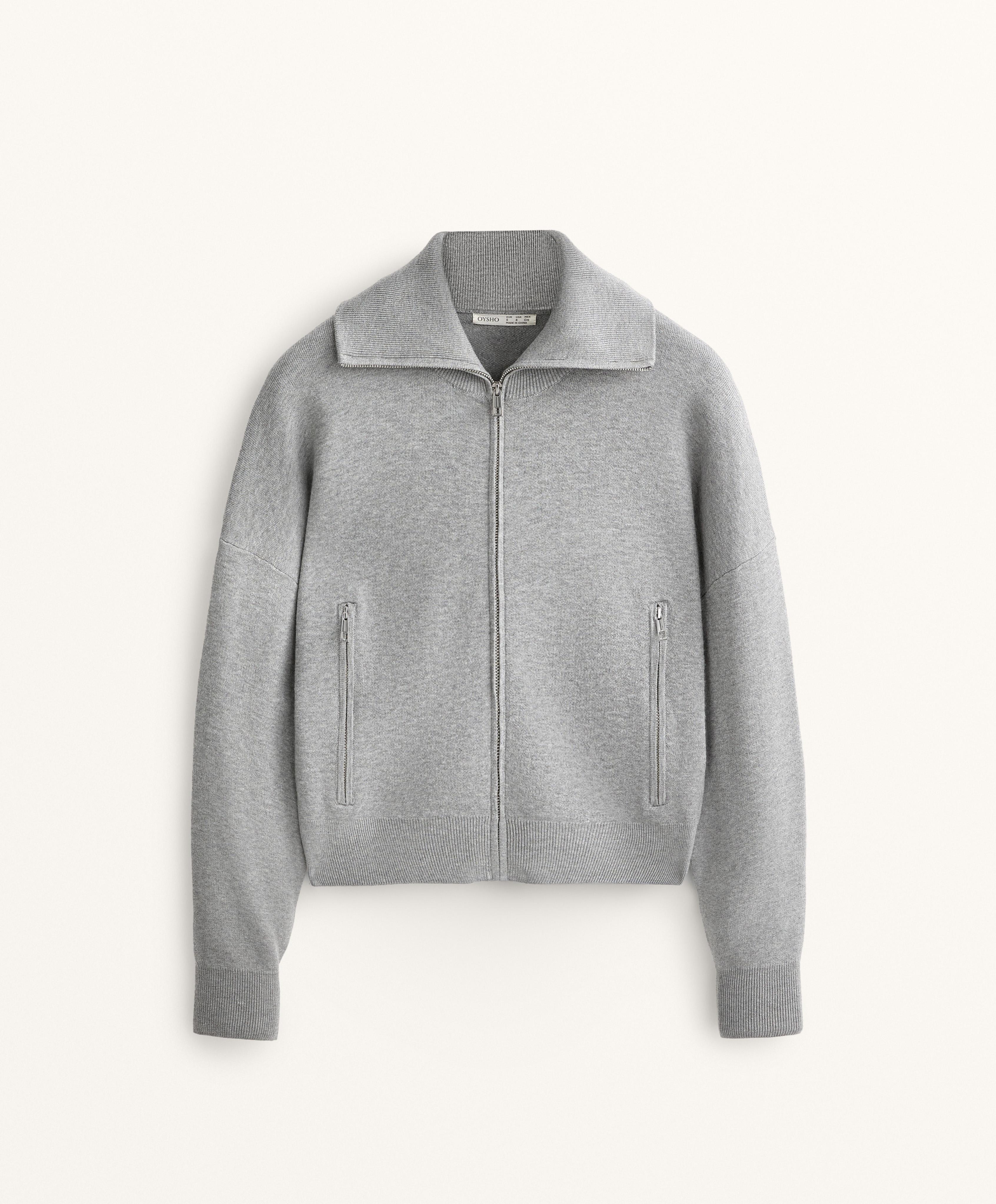 t.japan knit jacket グレー Knit Stretch Bomber - Grey