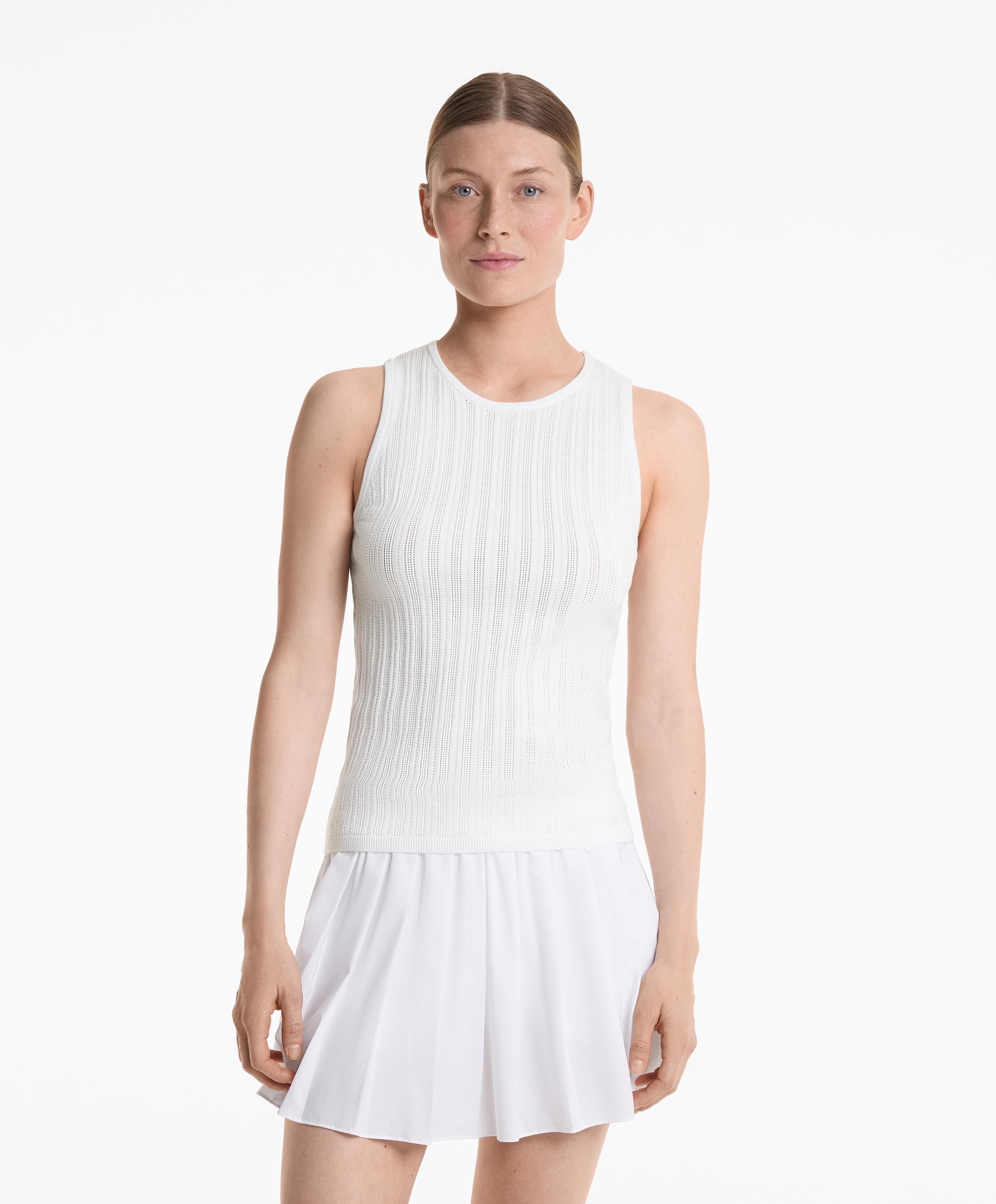 Pointelle knit top