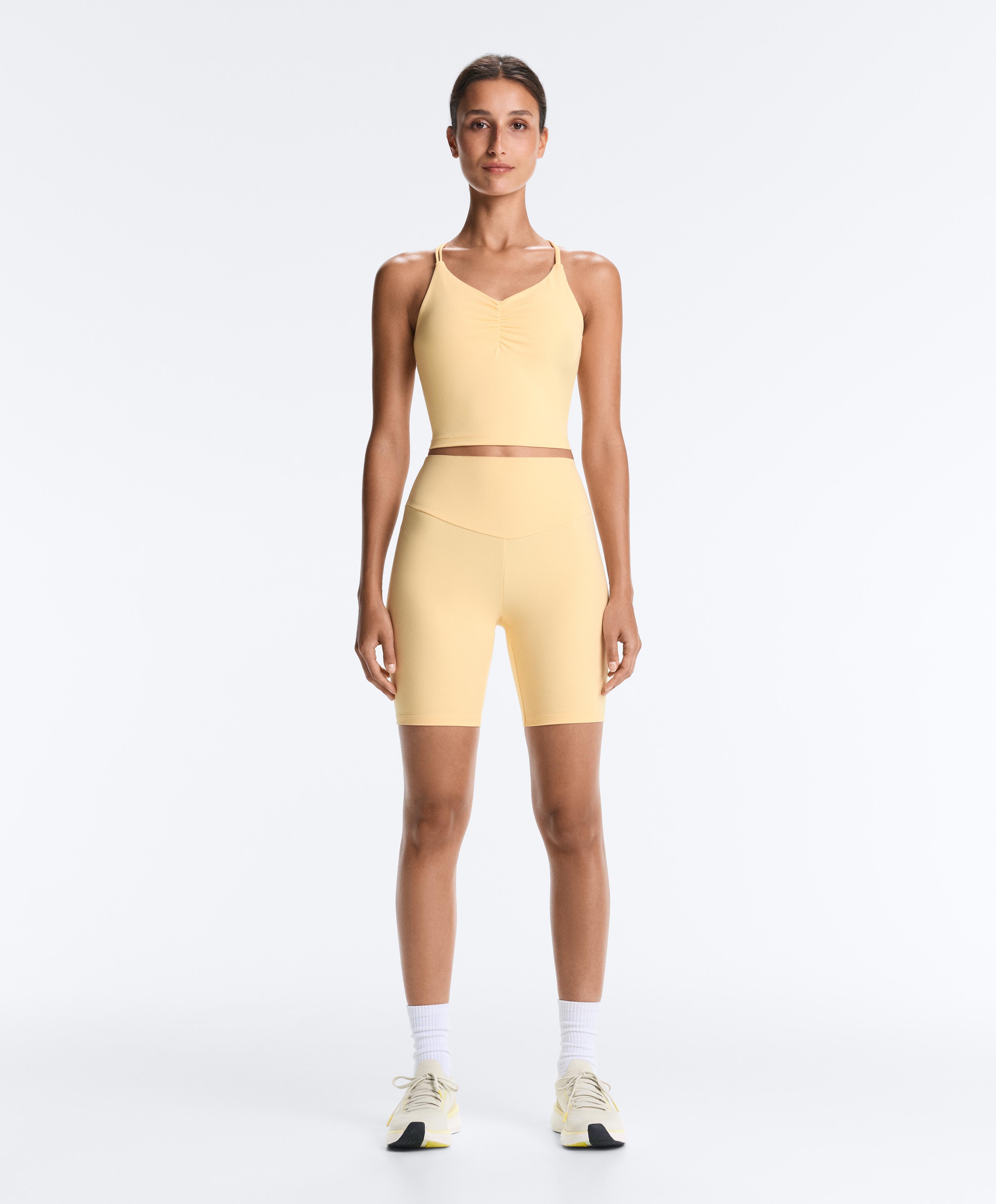 Comfortlux crossover strap tank top — PALE YELLOW