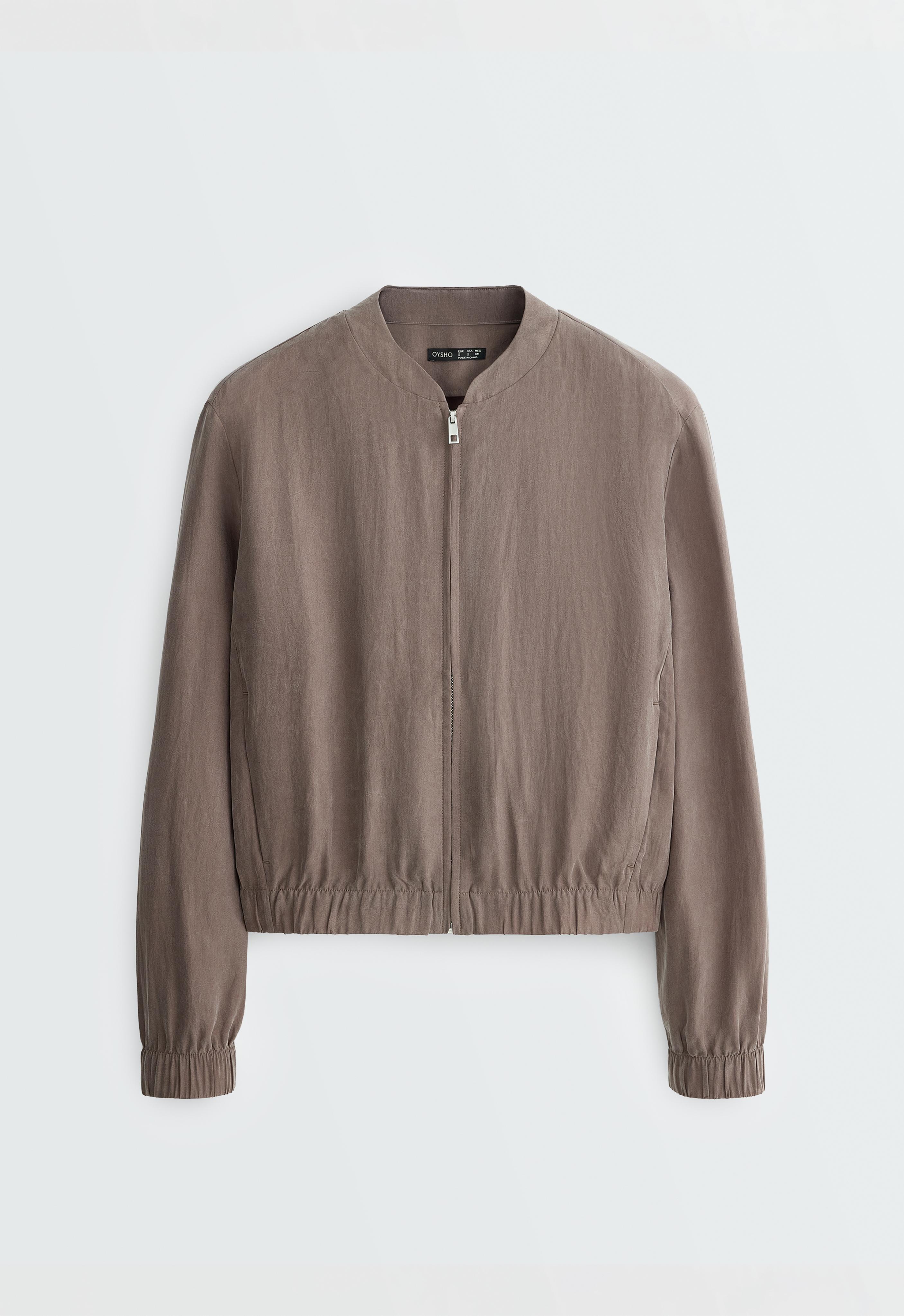 100% lyocell bomber jacket — DARK MINK