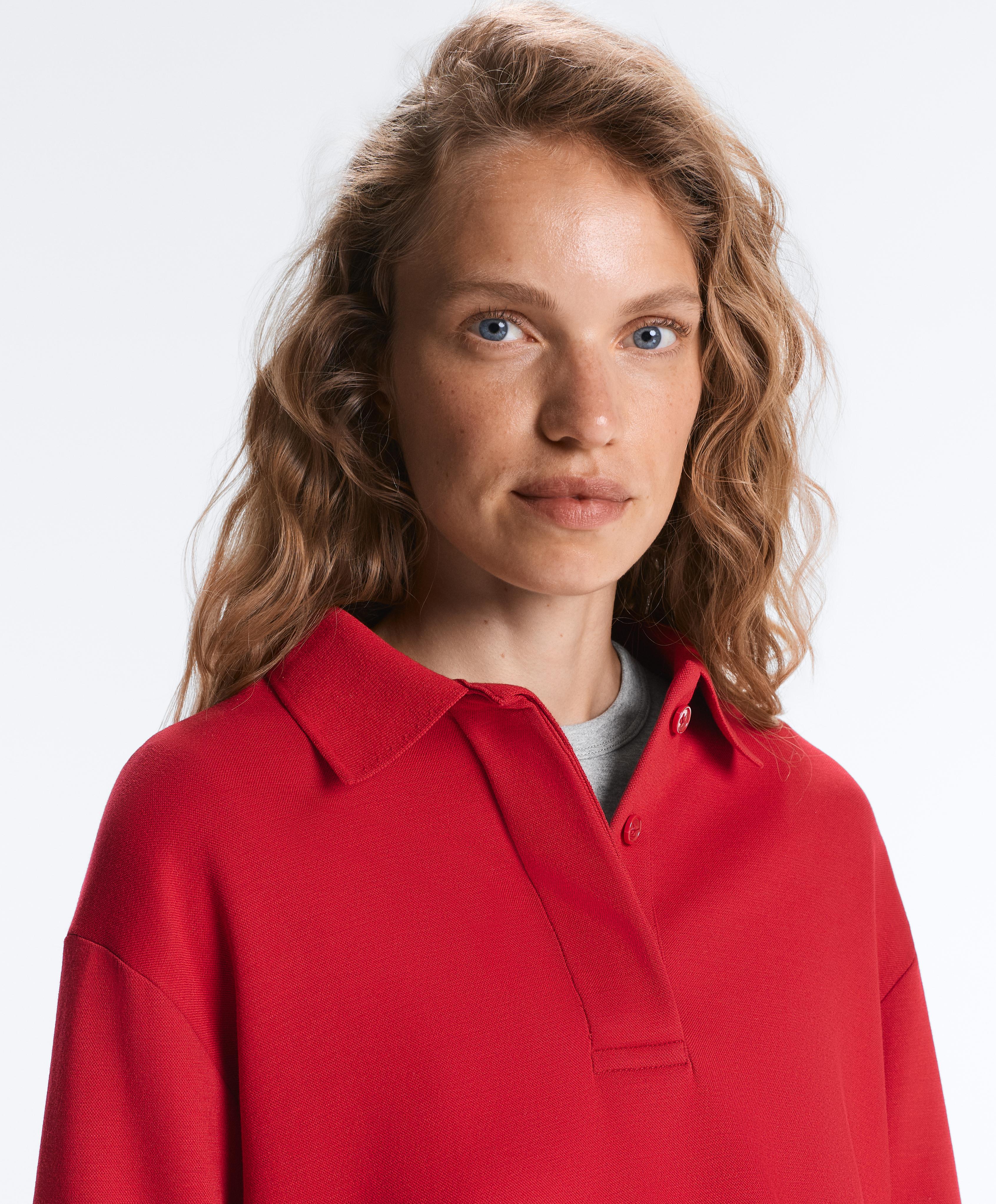 Polo met lange mouwen van piqué