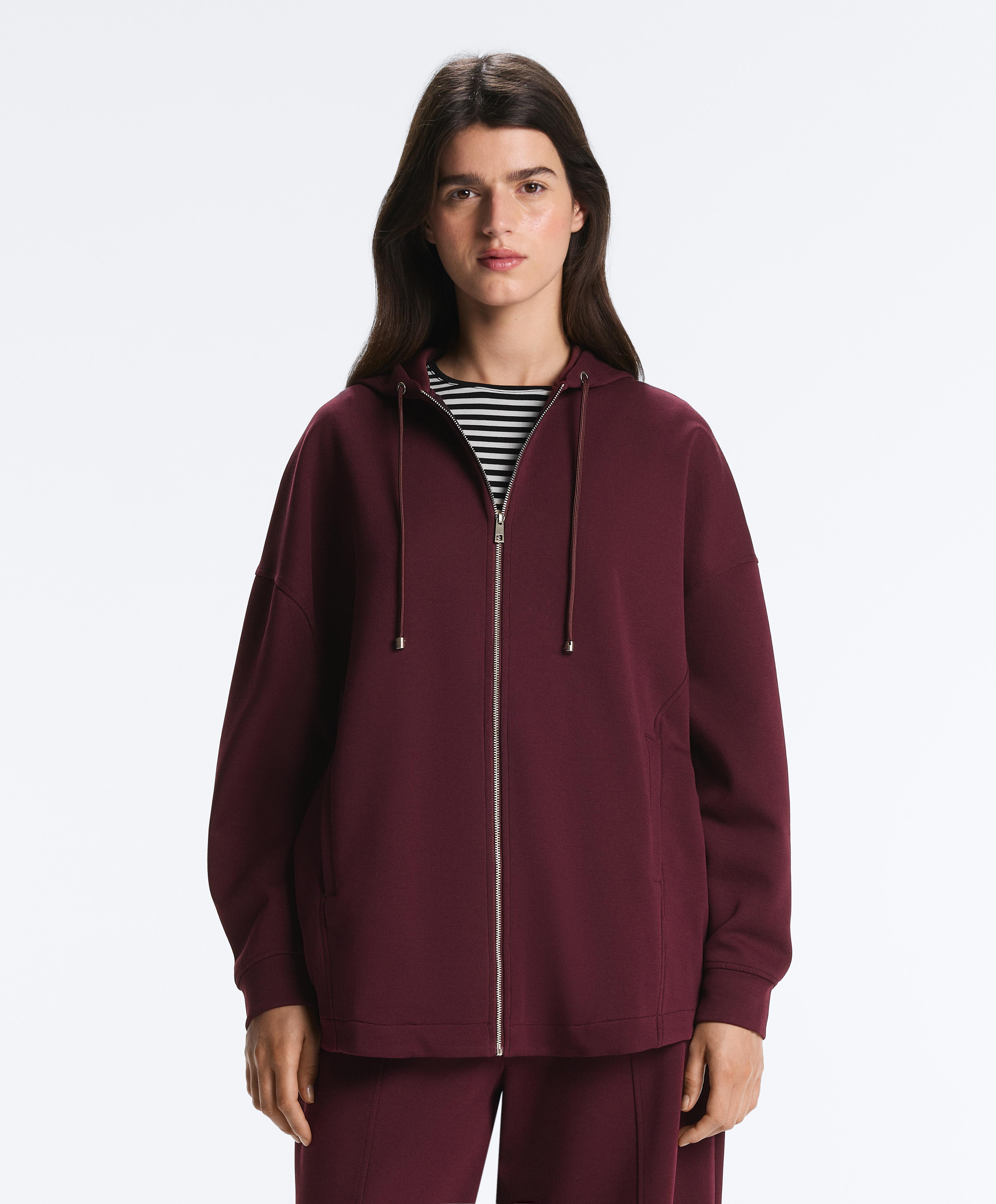 Chaqueta oversize capucha piqué con algodón Chaqueta oversize capucha piqué con algodón