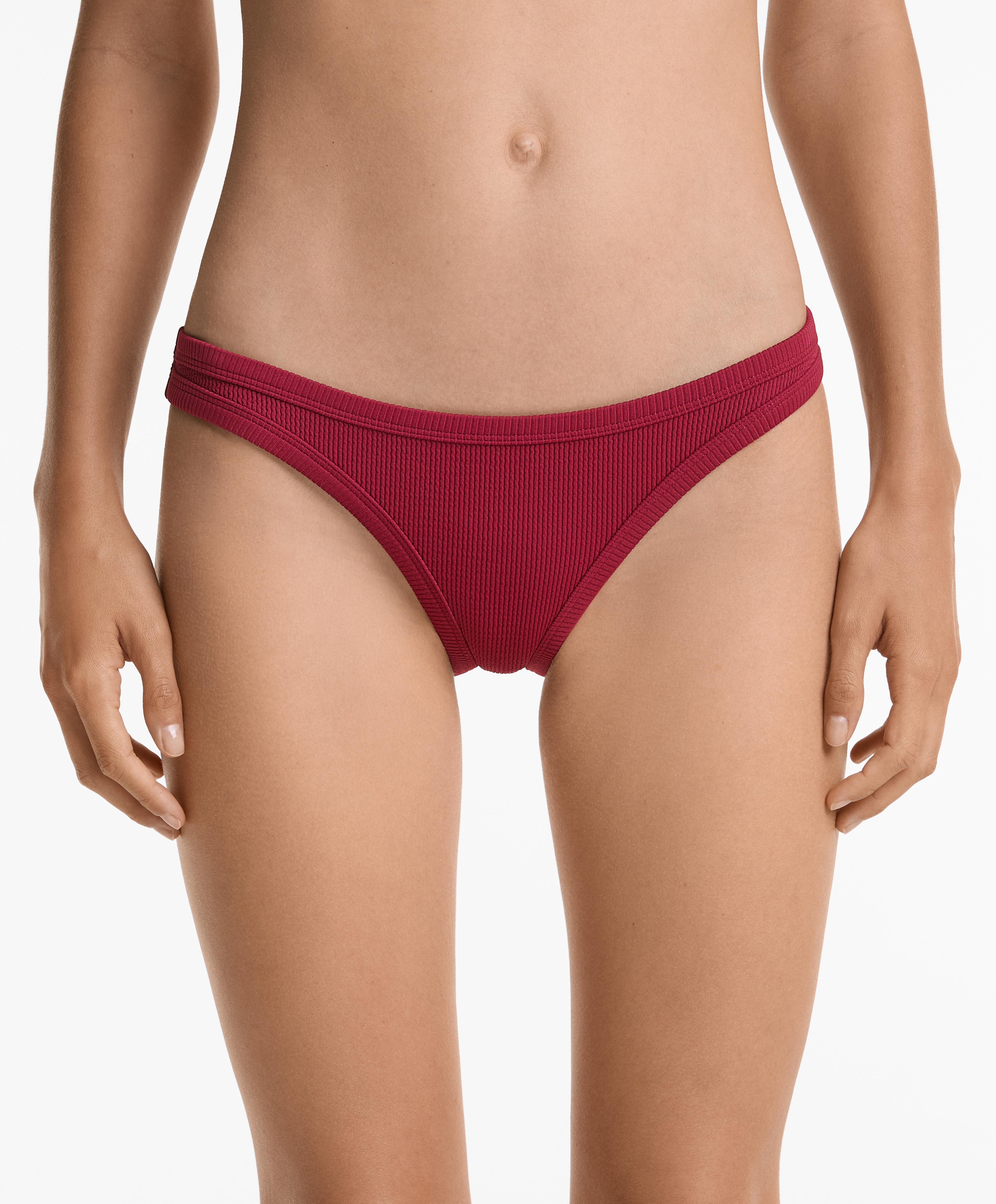 Rib U-cut medium-coverage bikini briefs