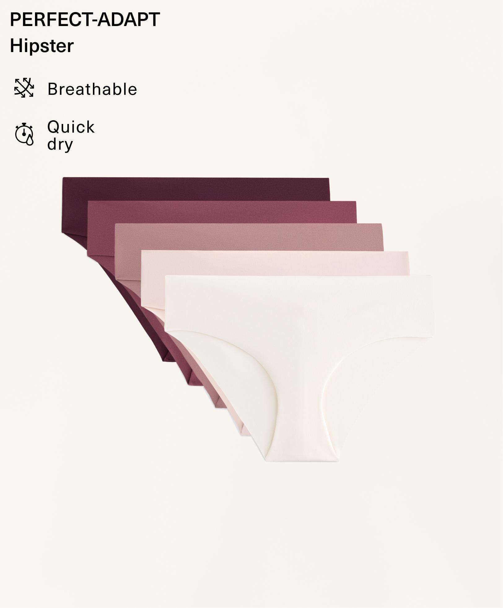 5 par hipstertrusser i blanding med polyamid, der er usynlige under tøjet 5 par hipstertrusser i blanding med polyamid, der er usynlige under tøjet