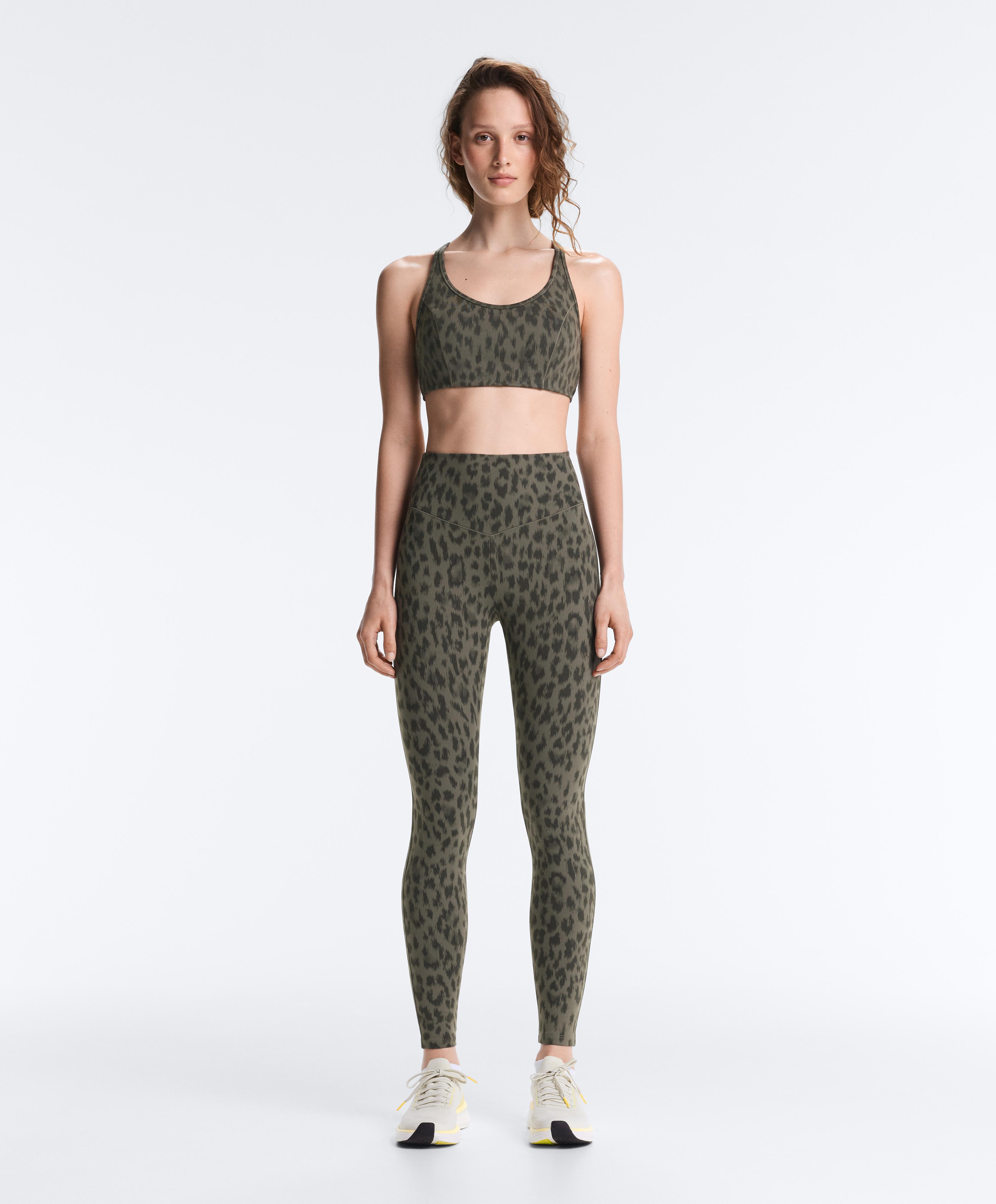 Evermove medium-support sports bra — DARK KHAKI