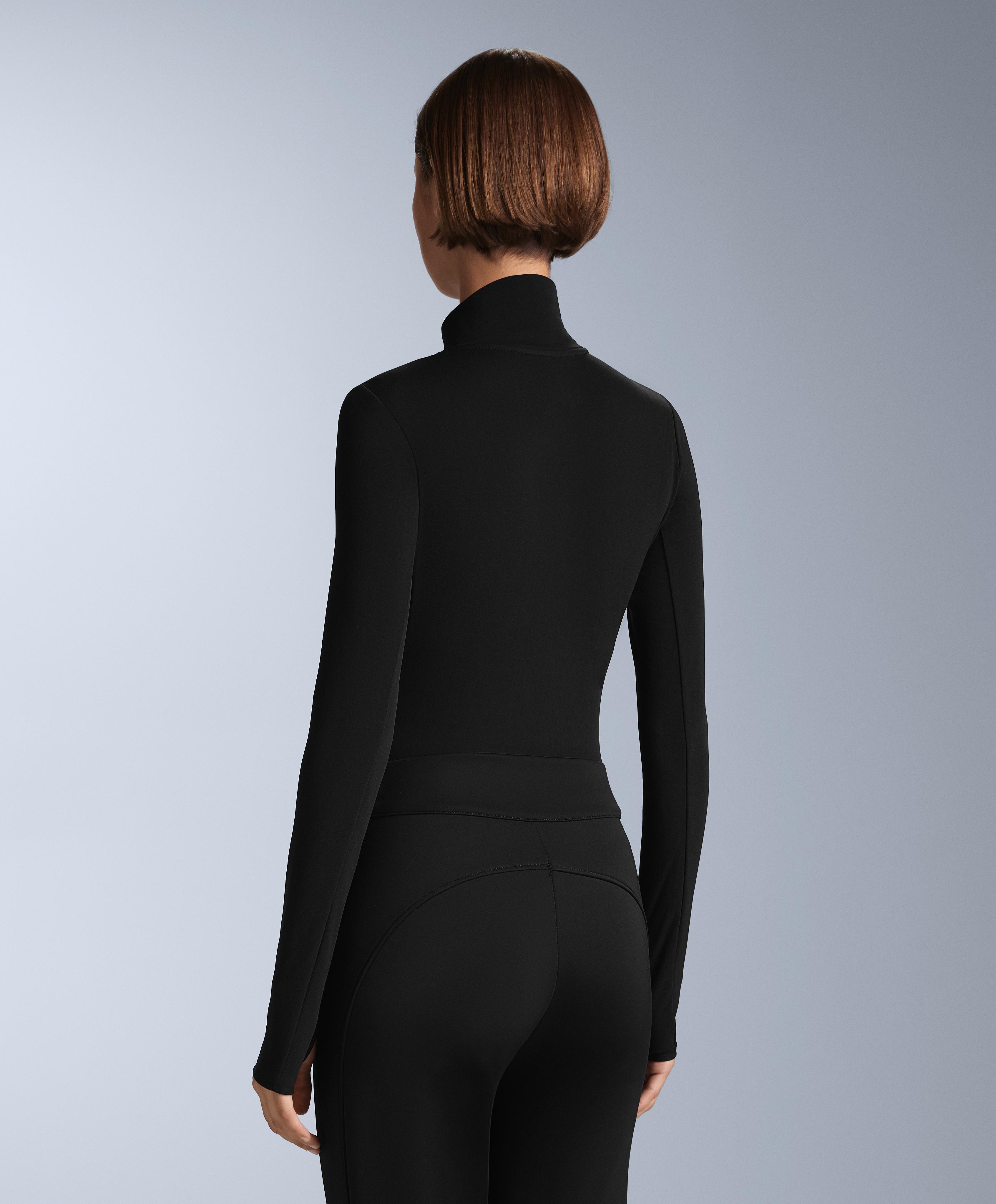 Thermal base layer half-zip top — BLACK