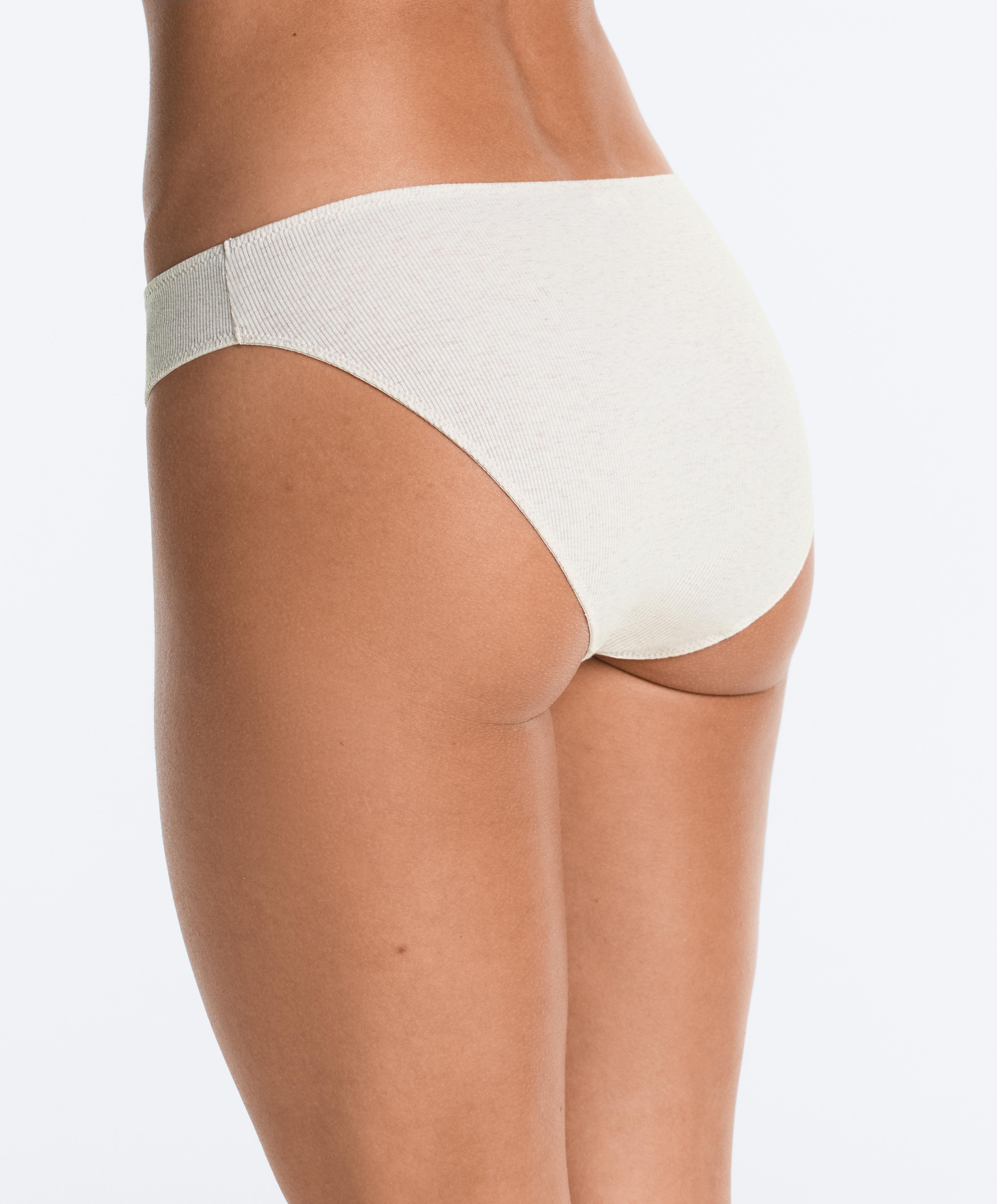 5 rib cotton blend classic briefs — TAN MELANGE