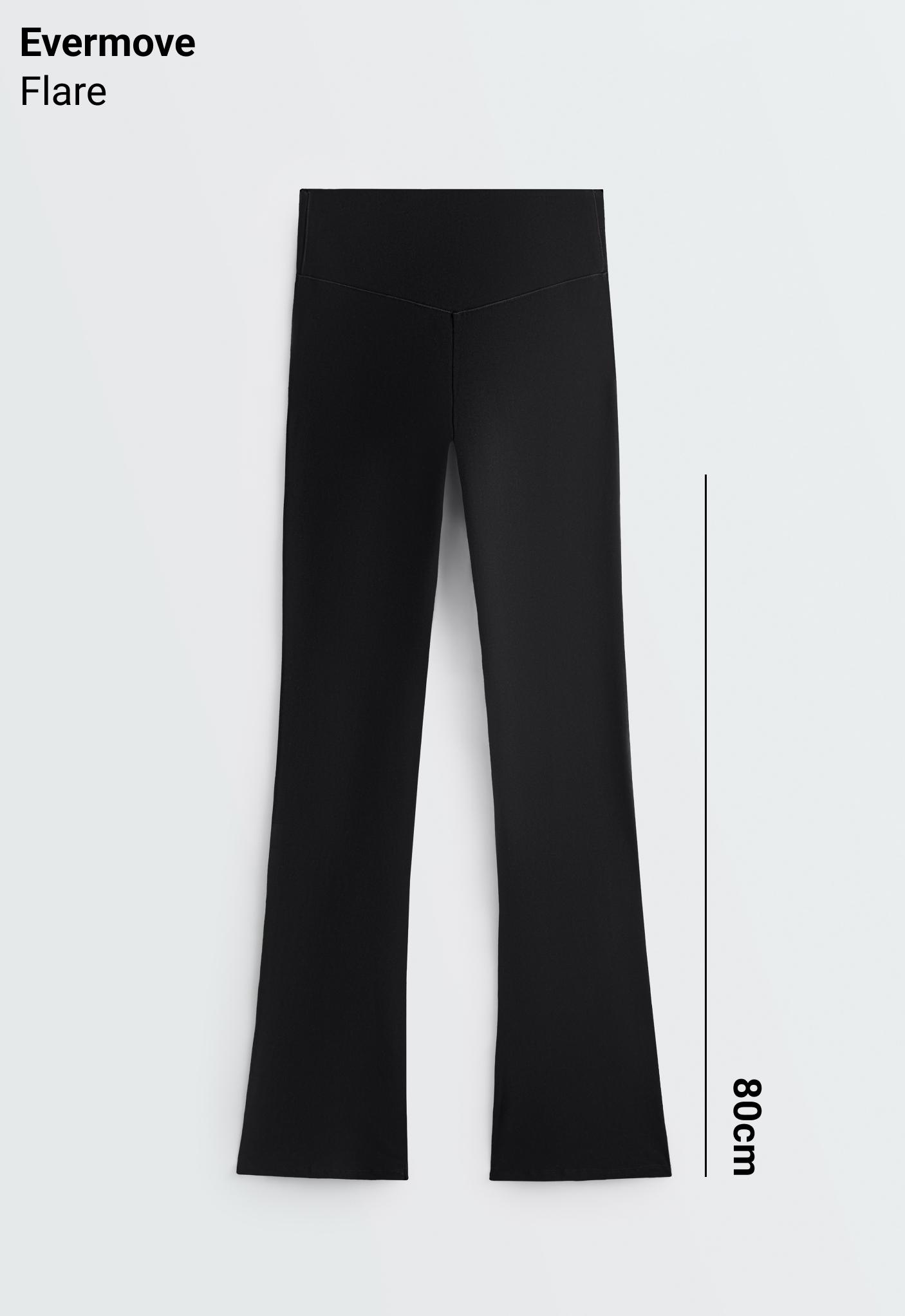 Evermove high rise flare trousers — BLACK