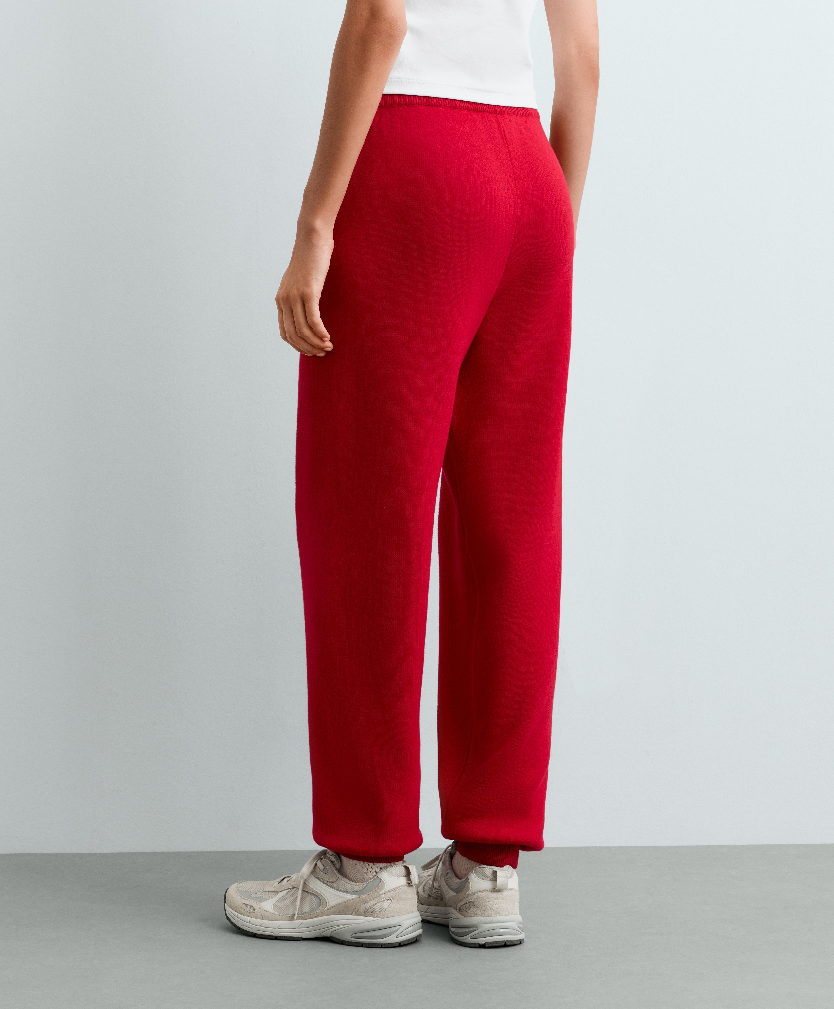 Cotton-blend knit joggers — STRAWBERRY