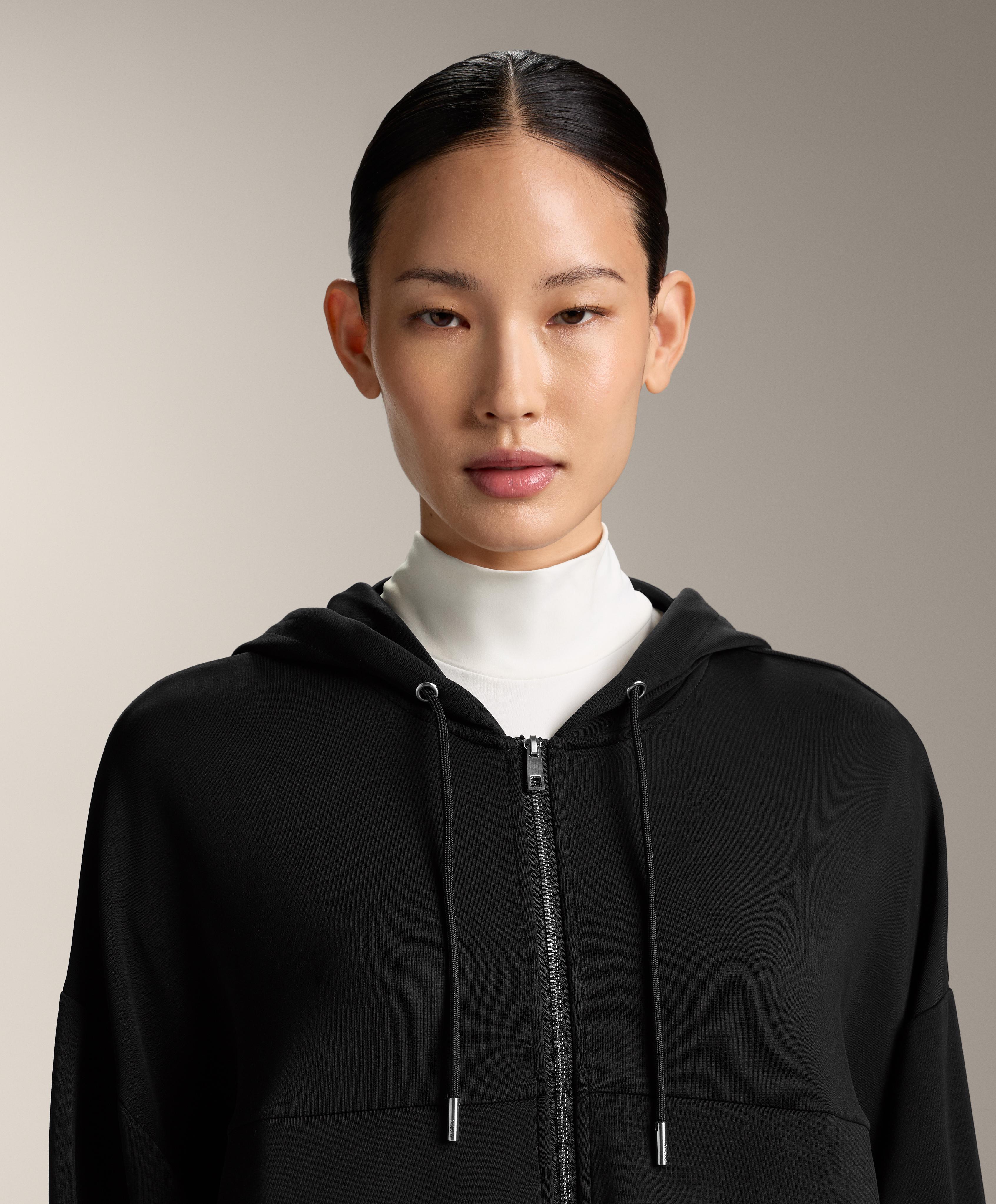 سويت شيرت بسحاب من المودال ناعم الملمس