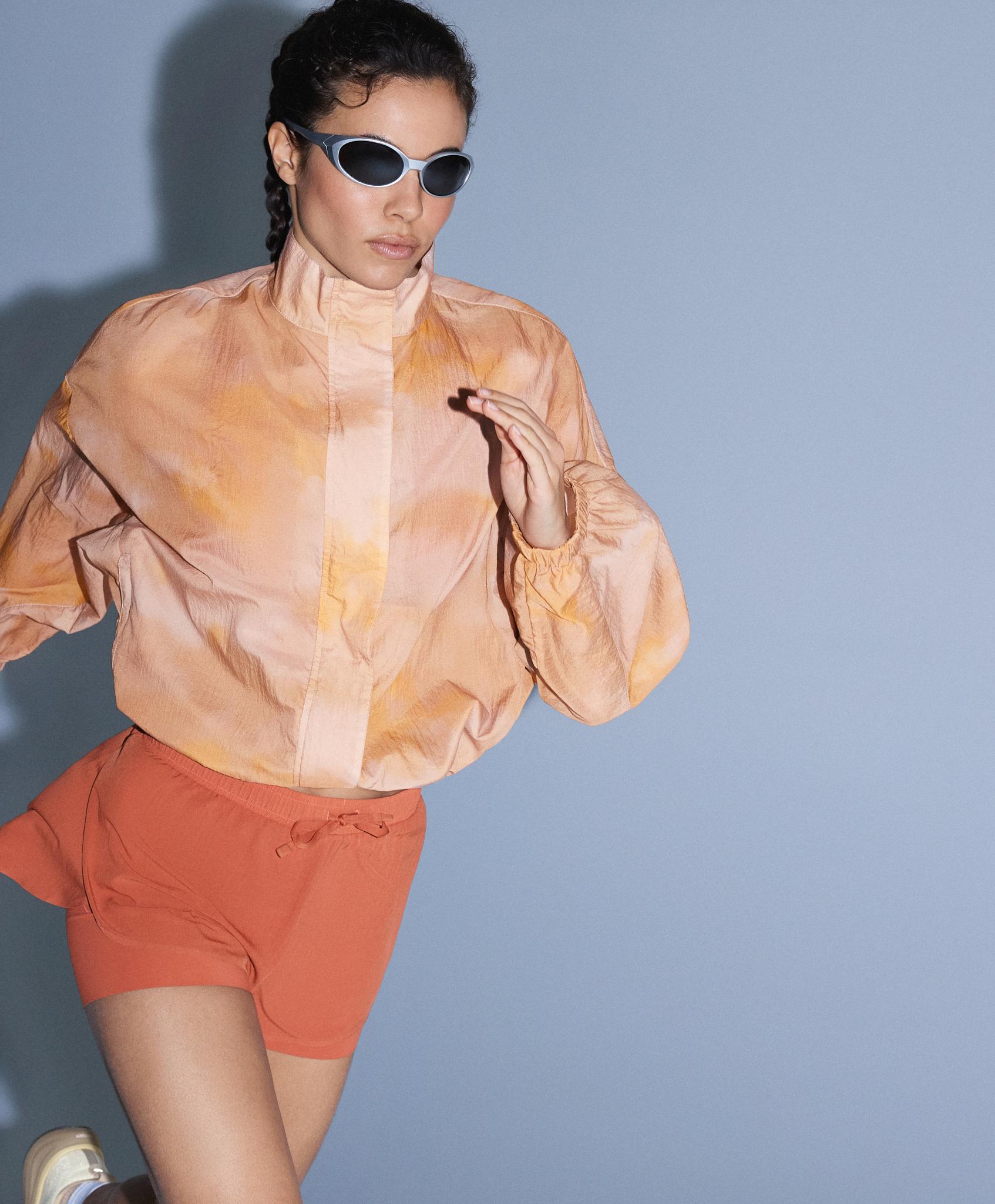 Tie-dye print track jacket