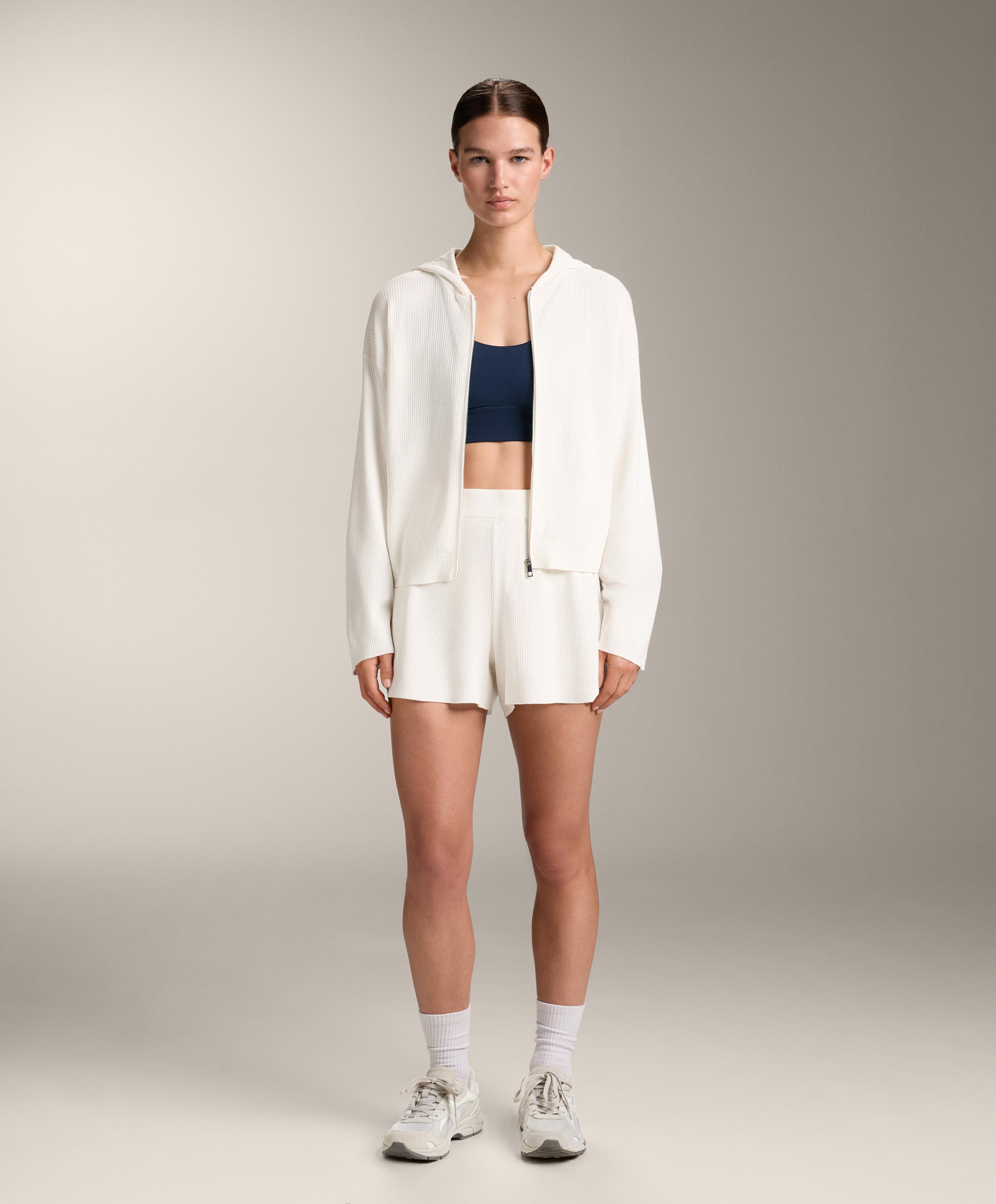 Washed knit shorts — WHITE