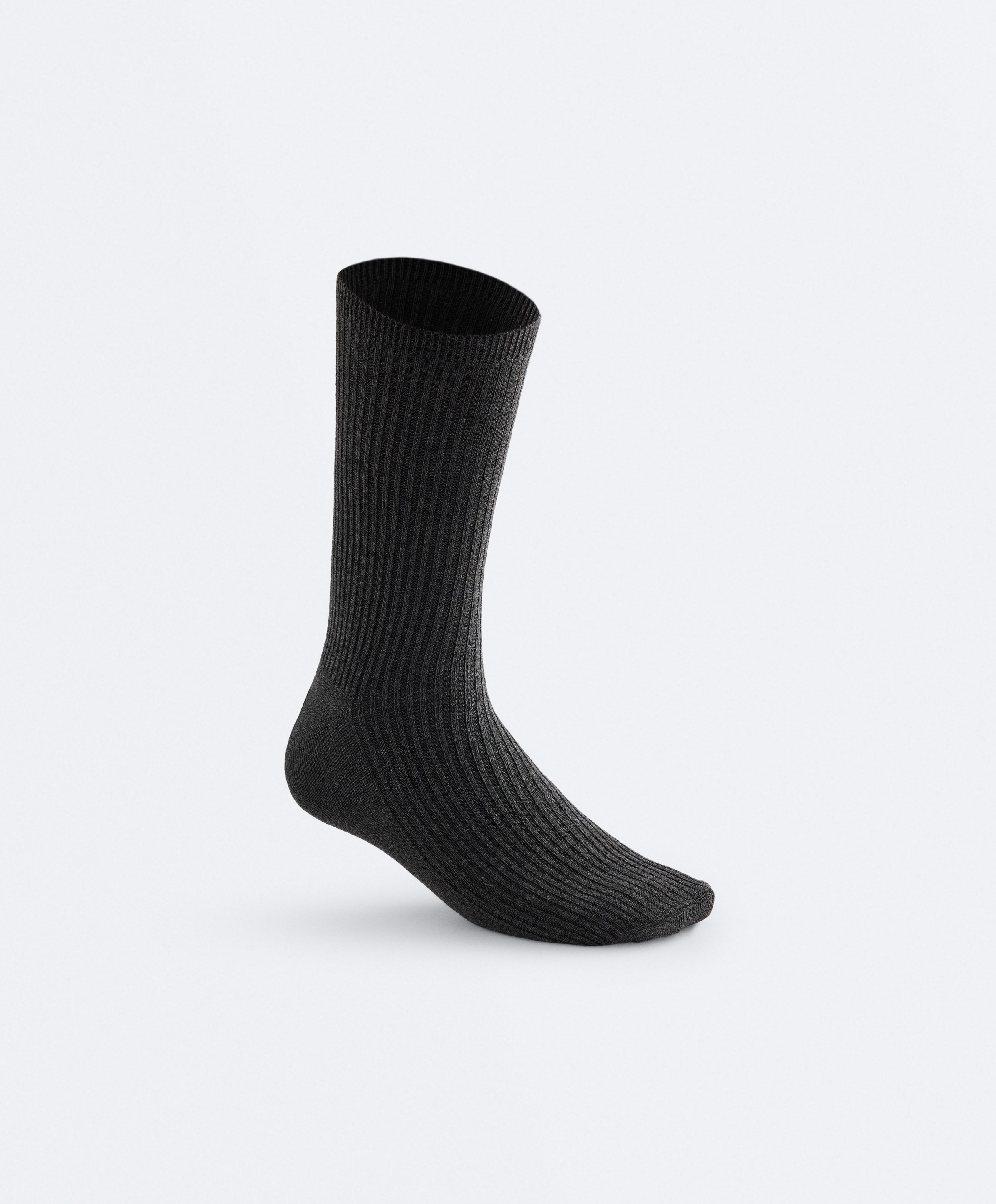 5 pairs of cotton blend classic socks — DARK GREY