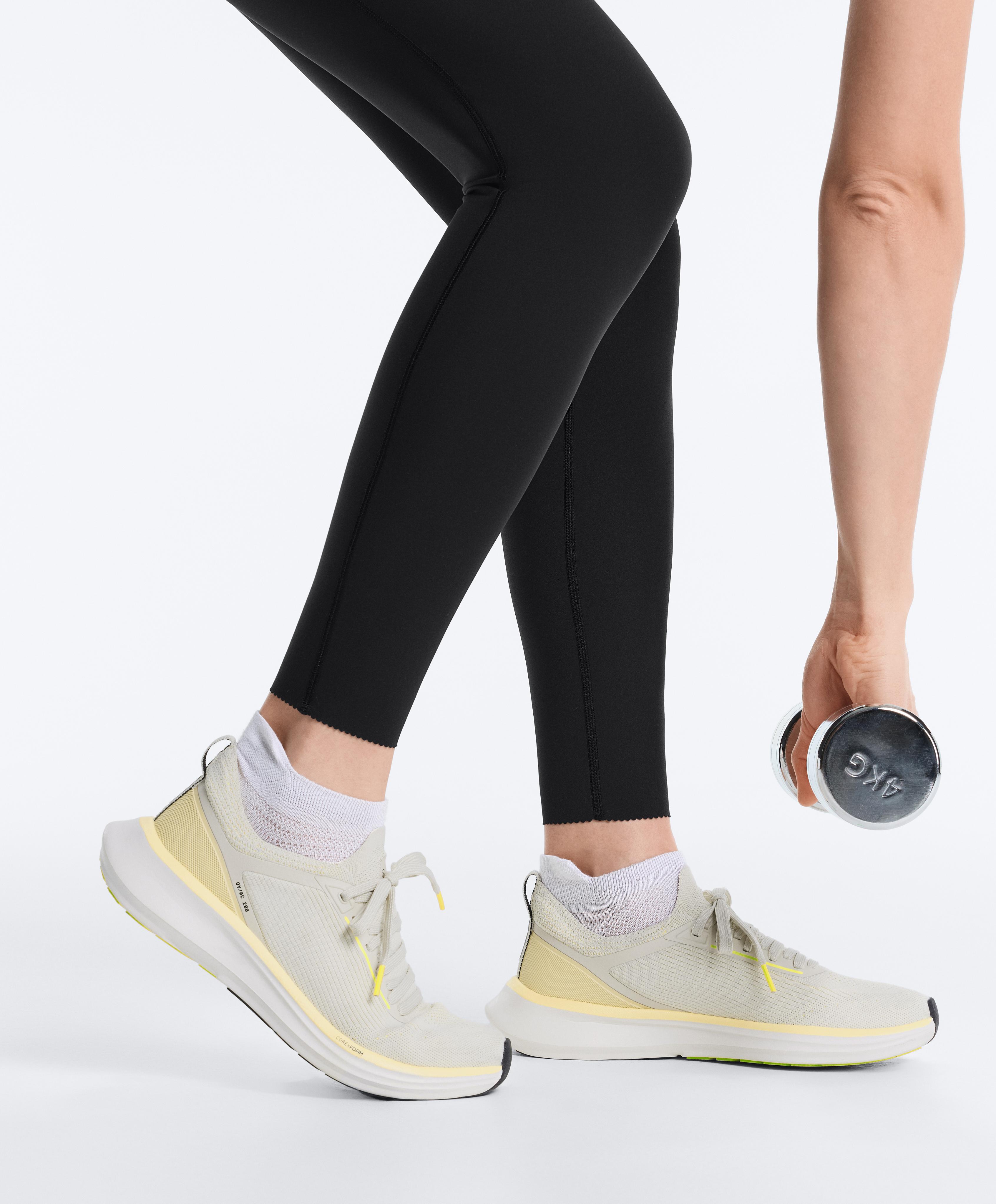 Compressive high-rise core-control ankle-length leggings — BLACK