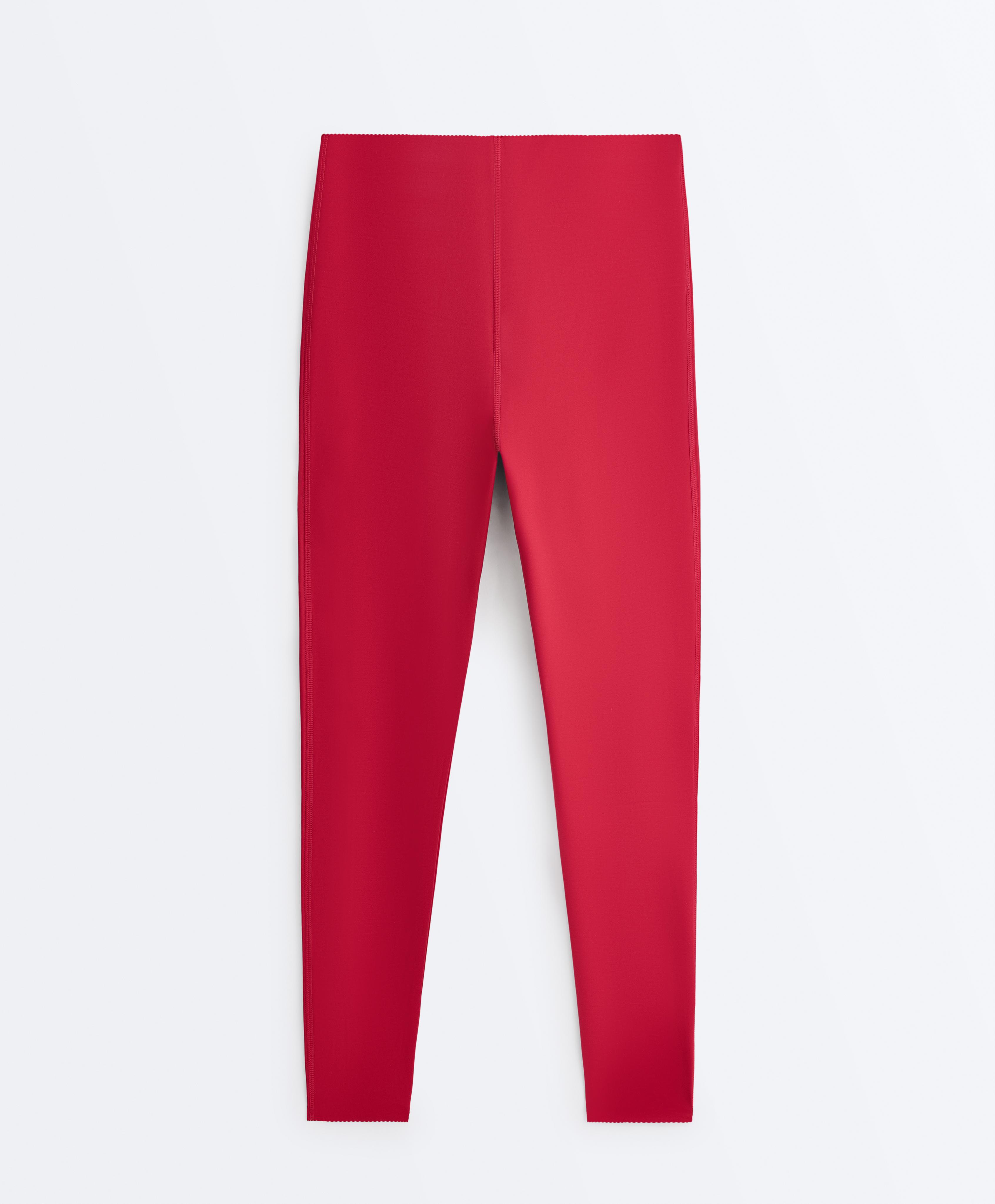 High-waisted Extra Compressive core control ankle-length leggings — RED