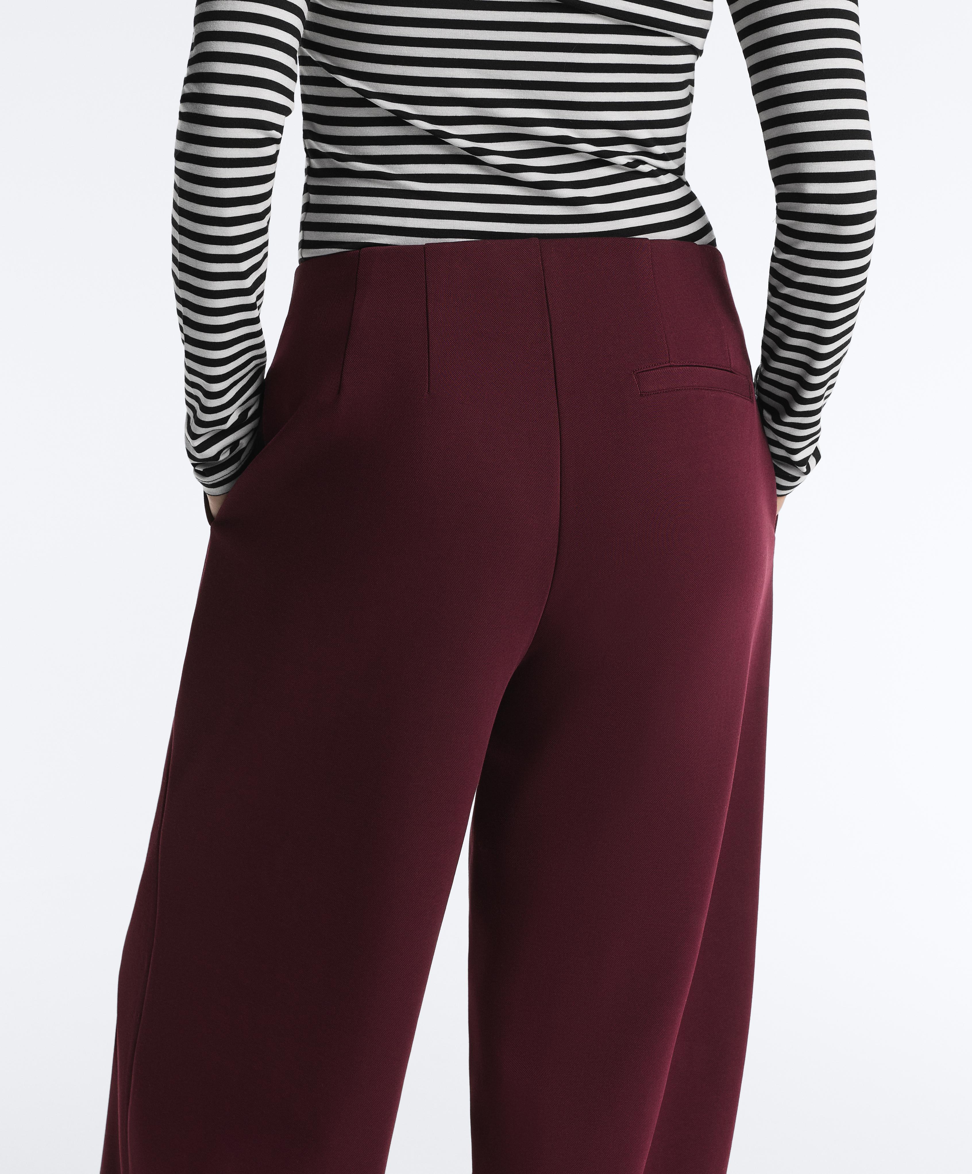 Pantalón largo piqué super high rise con algodón