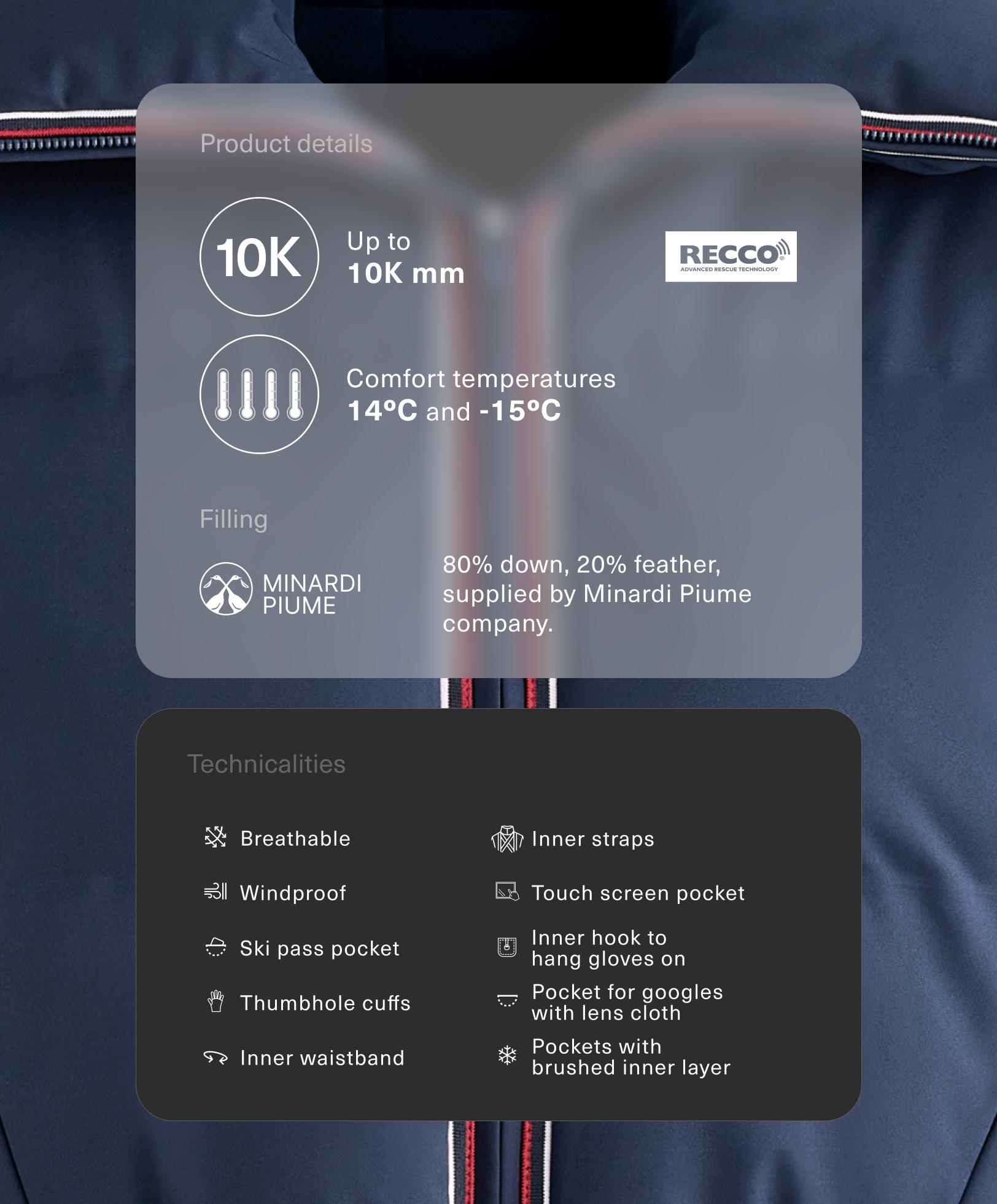 Retro bunda 80 % páperie a 20 % perie MINARDI PIUME SKI, vodeodolná - Zľava Retro bunda 80 % páperie a 20 % perie MINARDI PIUME SKI, vodeodolná - Zľava