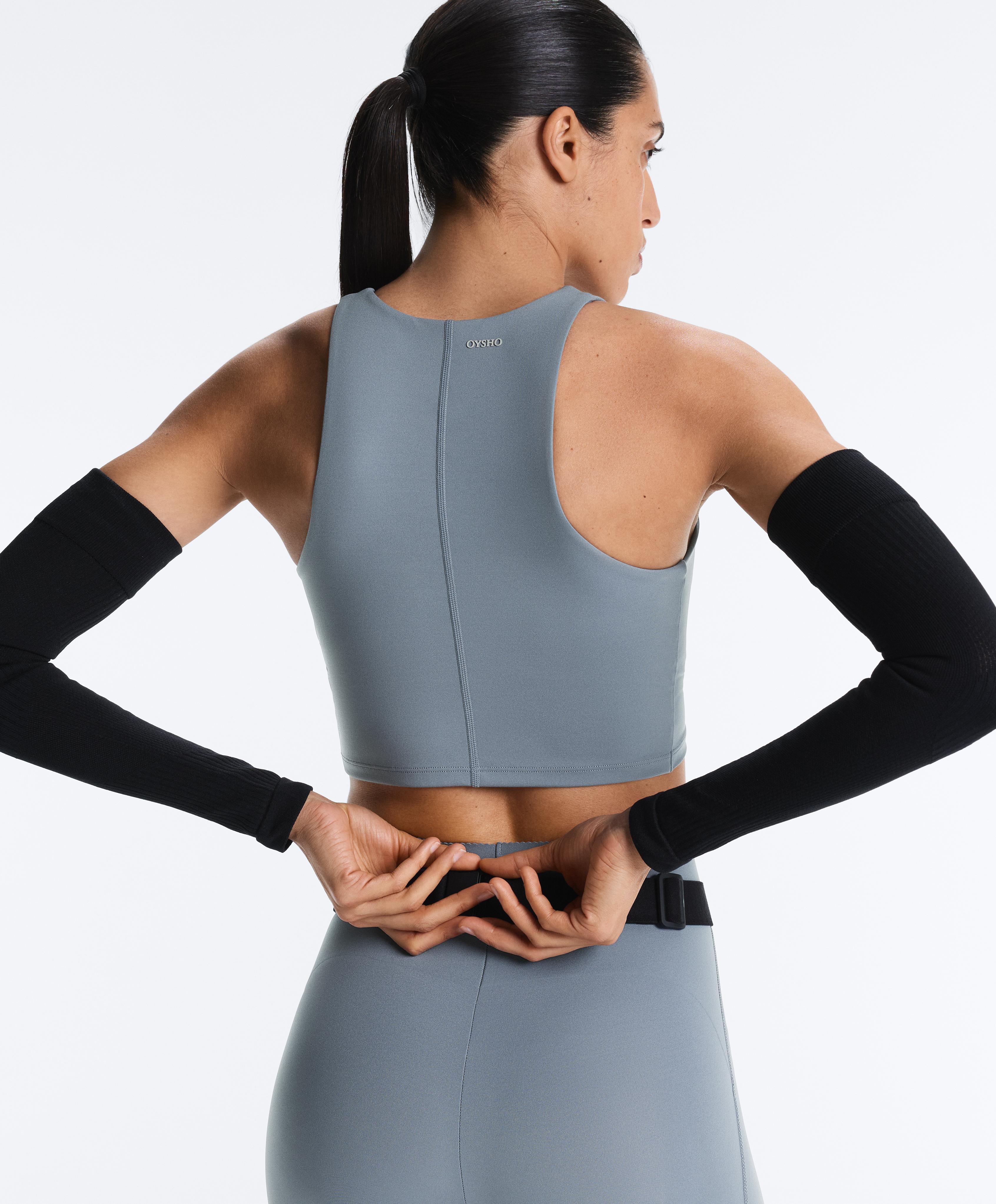 Compressive seam tank top — MID GREY-BLUE