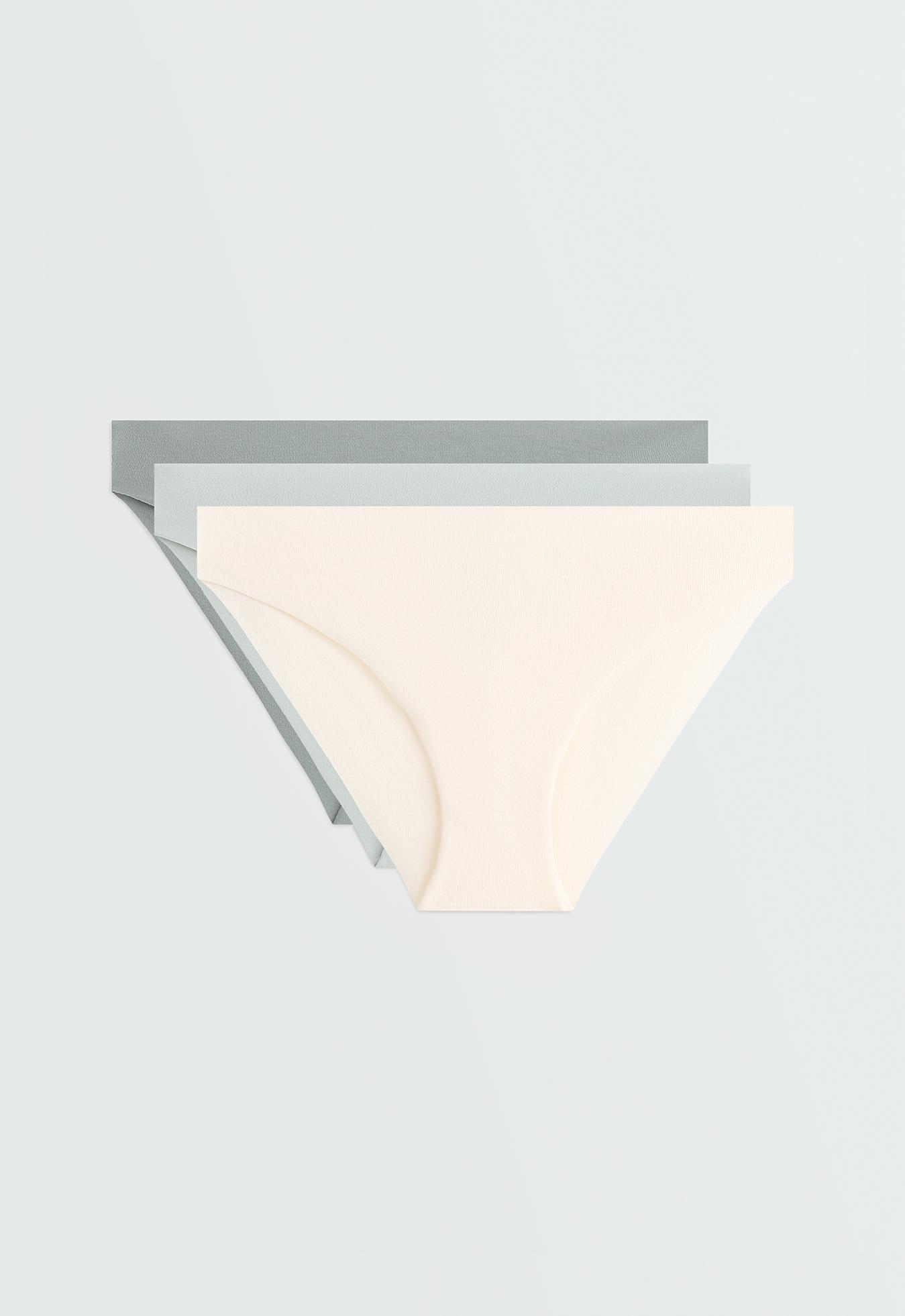 3 invisible cotton blend classic bikini briefs — BLUE GREEN