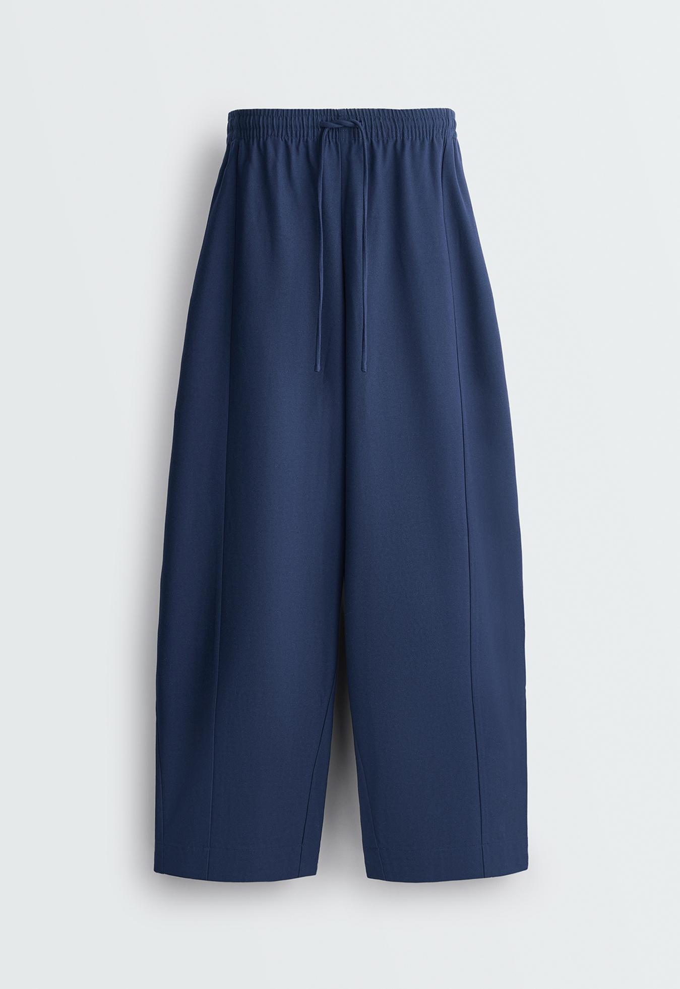 13% wool balloon trousers — NAVY BLUE