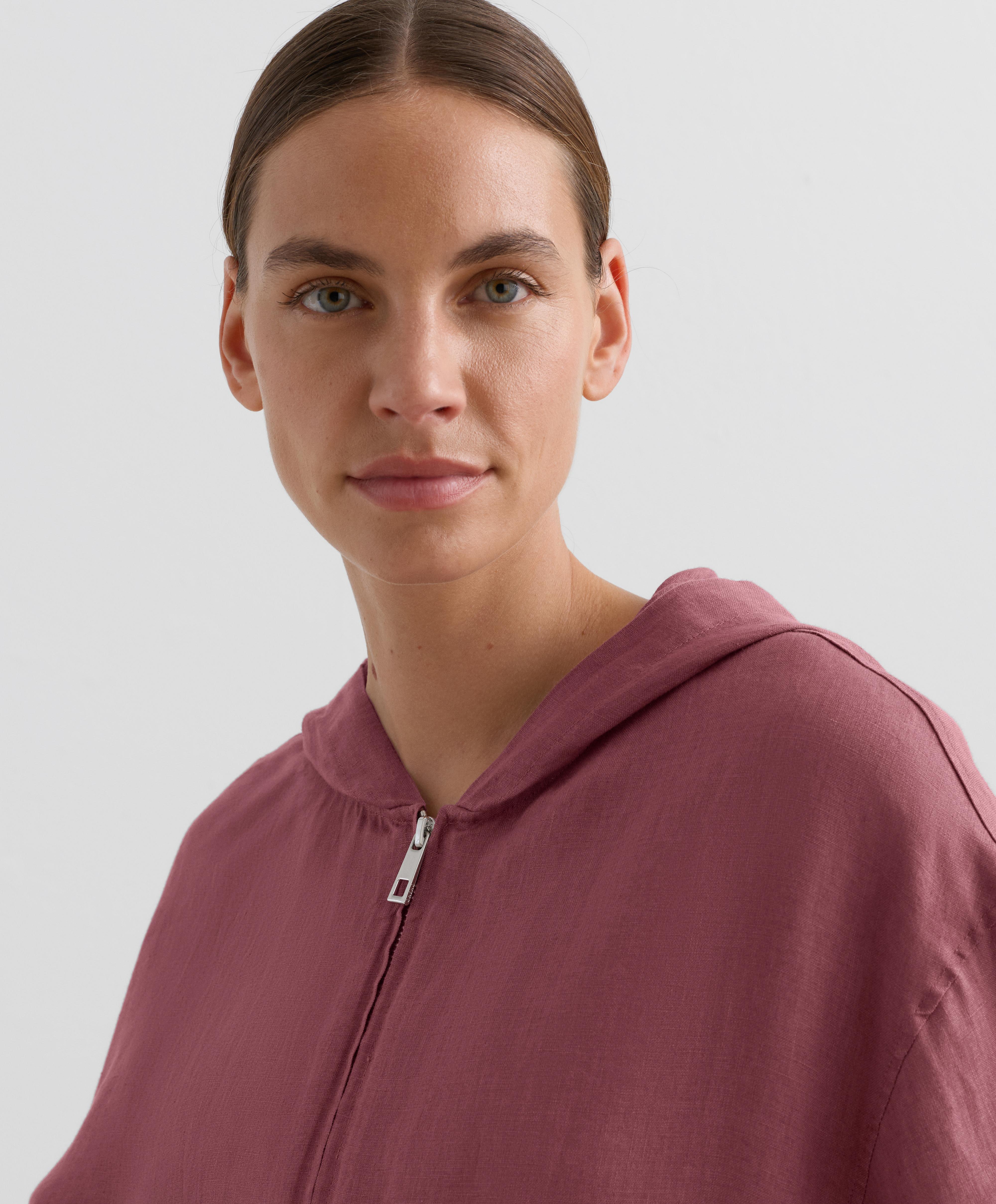 Long hooded jacket in 100% linen - Sale Long hooded jacket in 100% linen - Sale