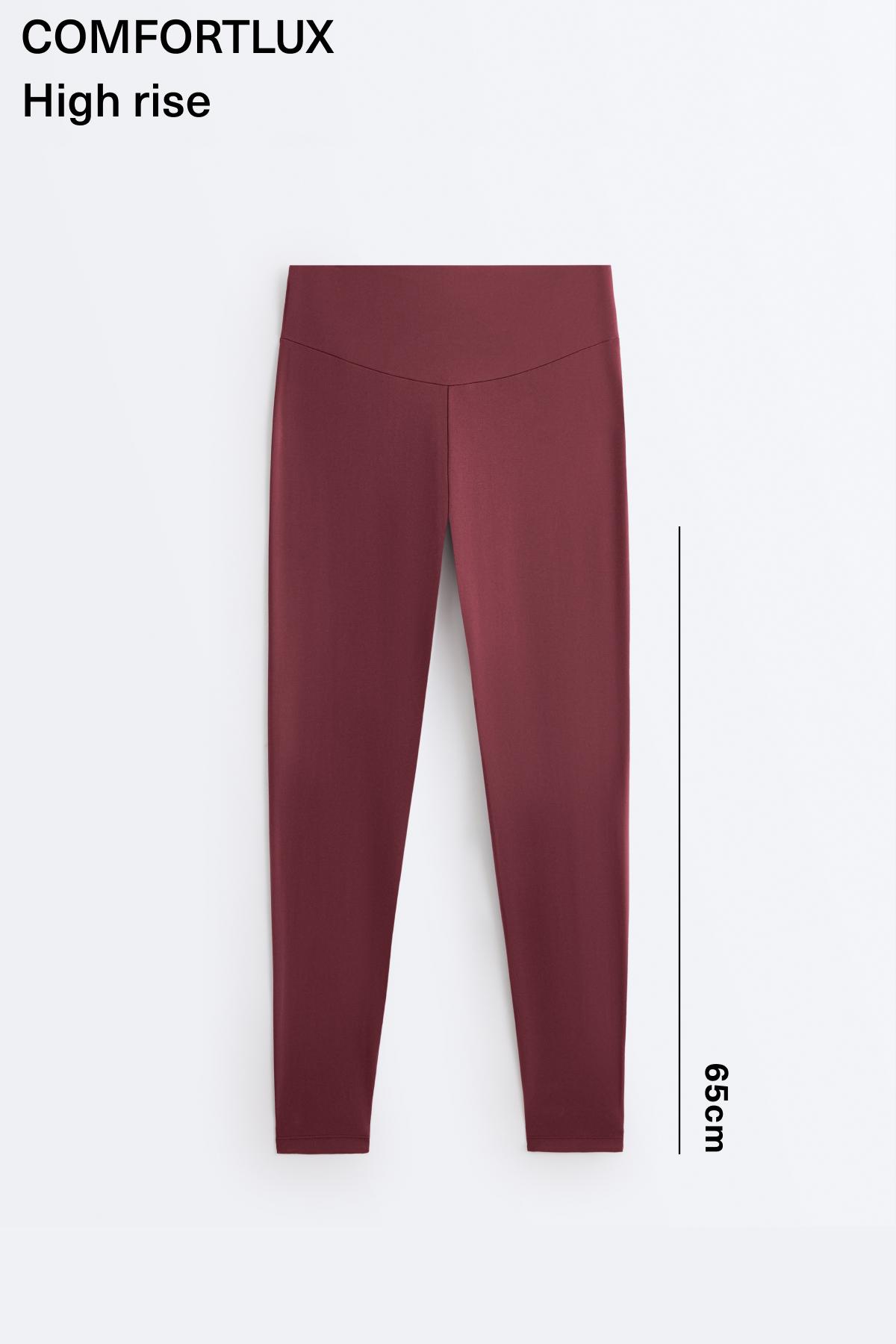 Comfortlux high-waisted ankle-length leggings — CHERRY