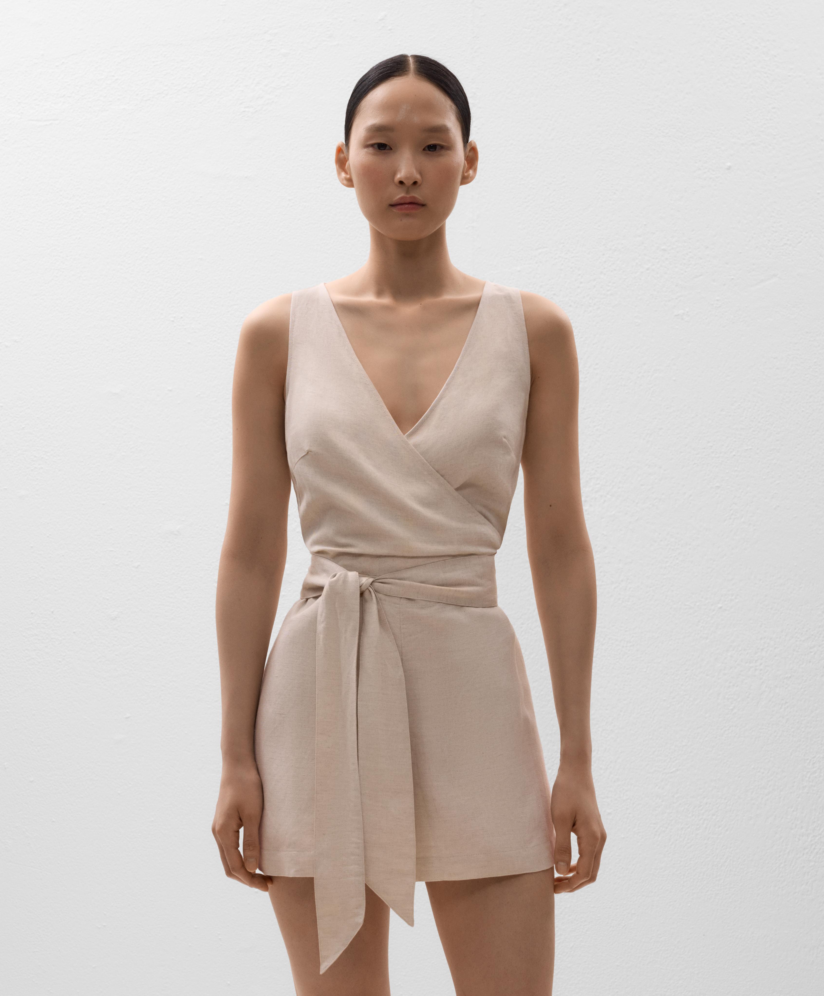 Linen tie playsuit Linen tie playsuit