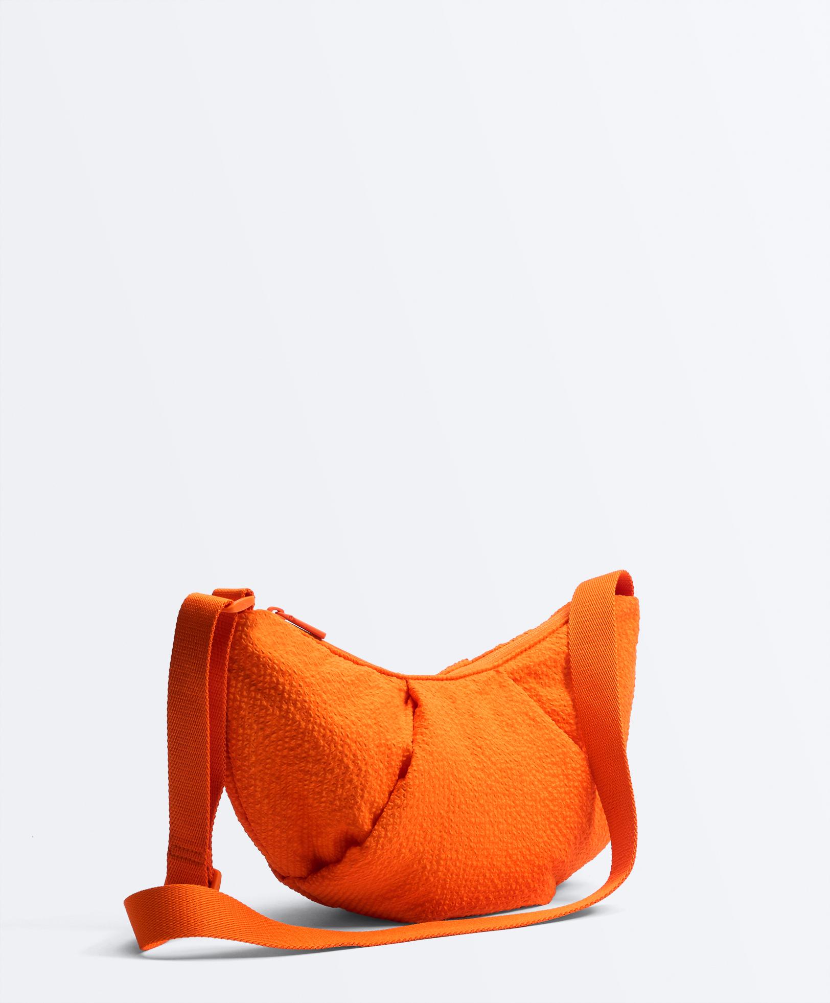 Quilted checked crossbody bag — ORANGE