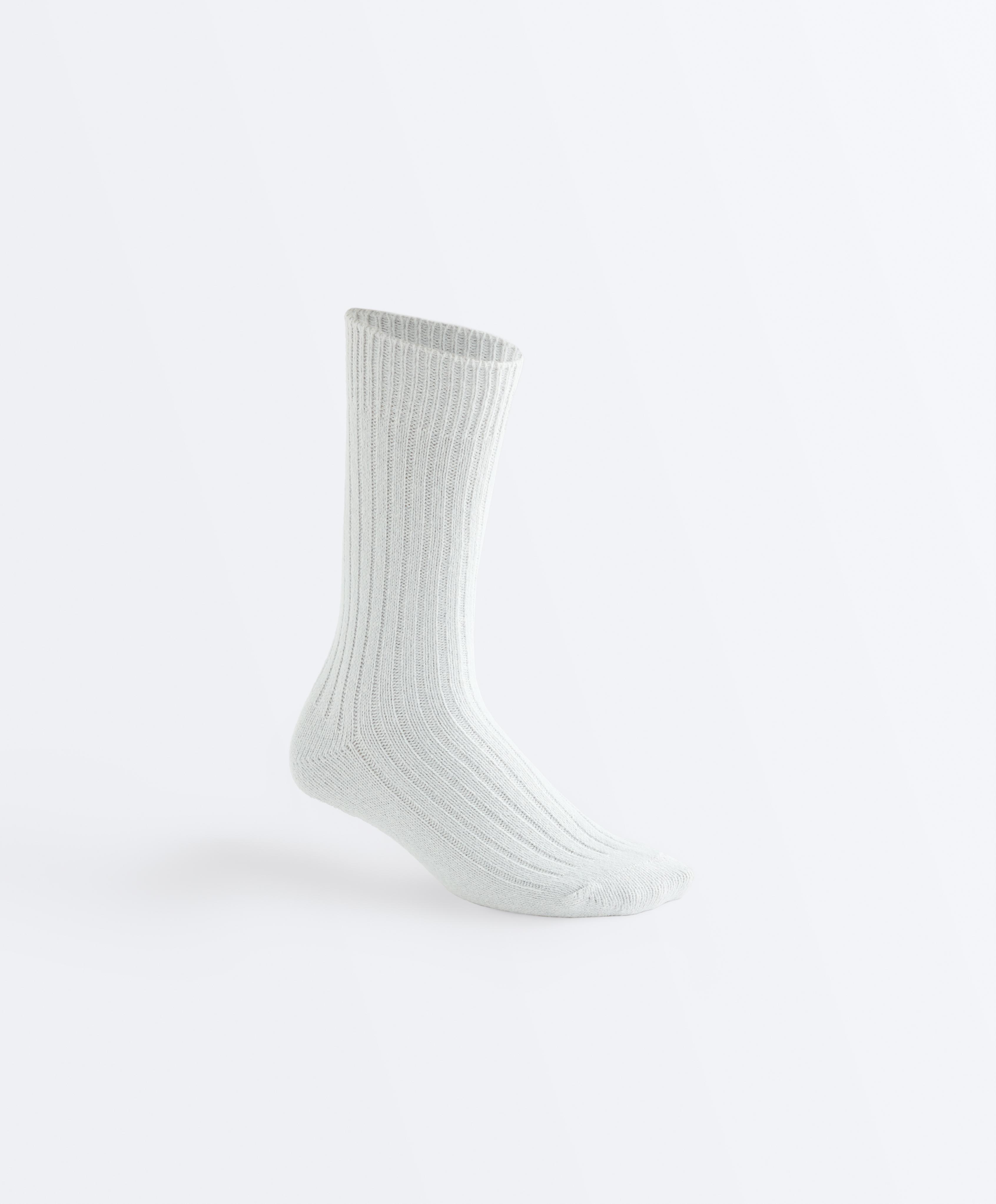 2 Pairs of Classic Ribbed Socks — PALE GREY MELANGE