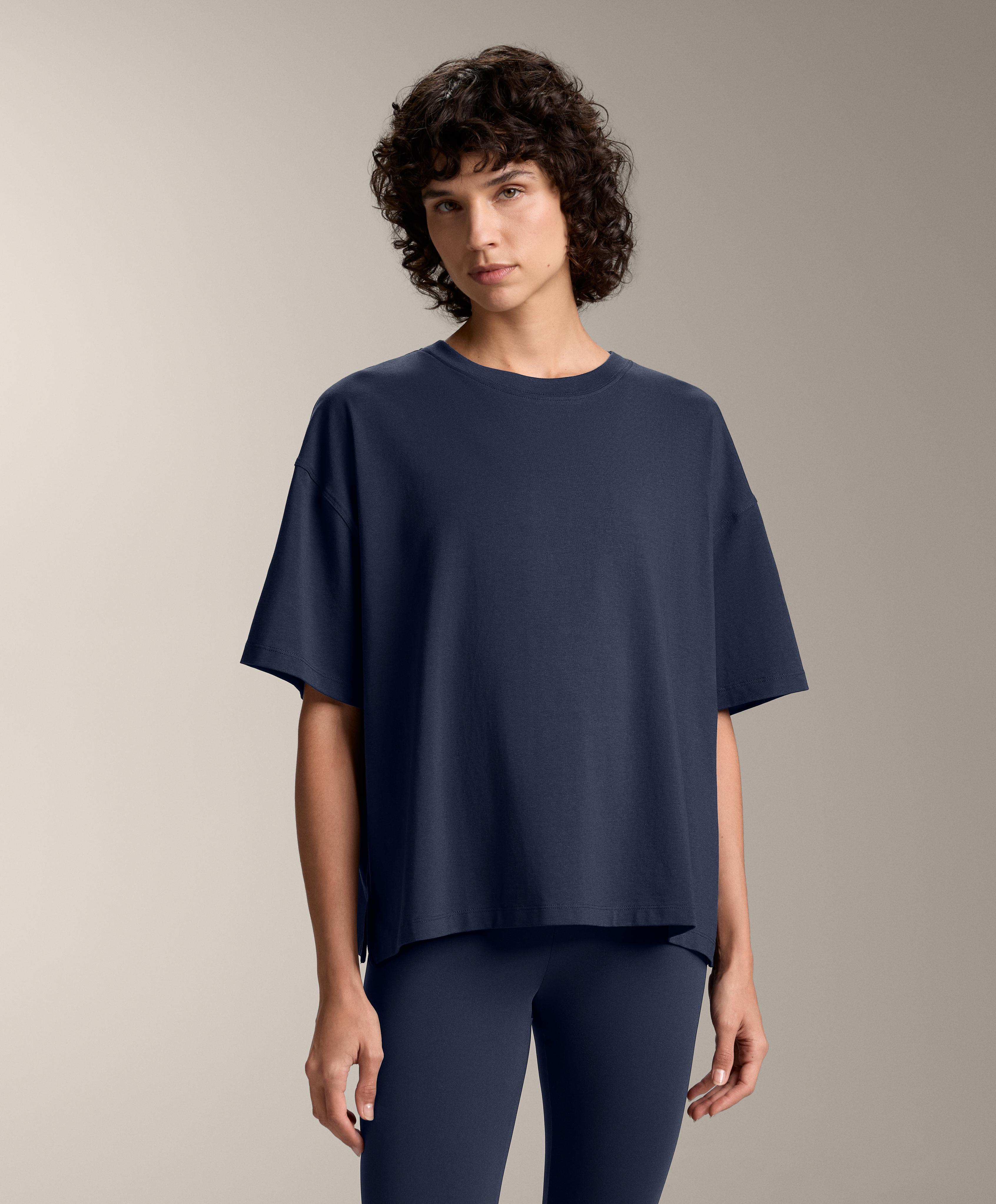 Camiseta boxy manga corta mezcla algodón