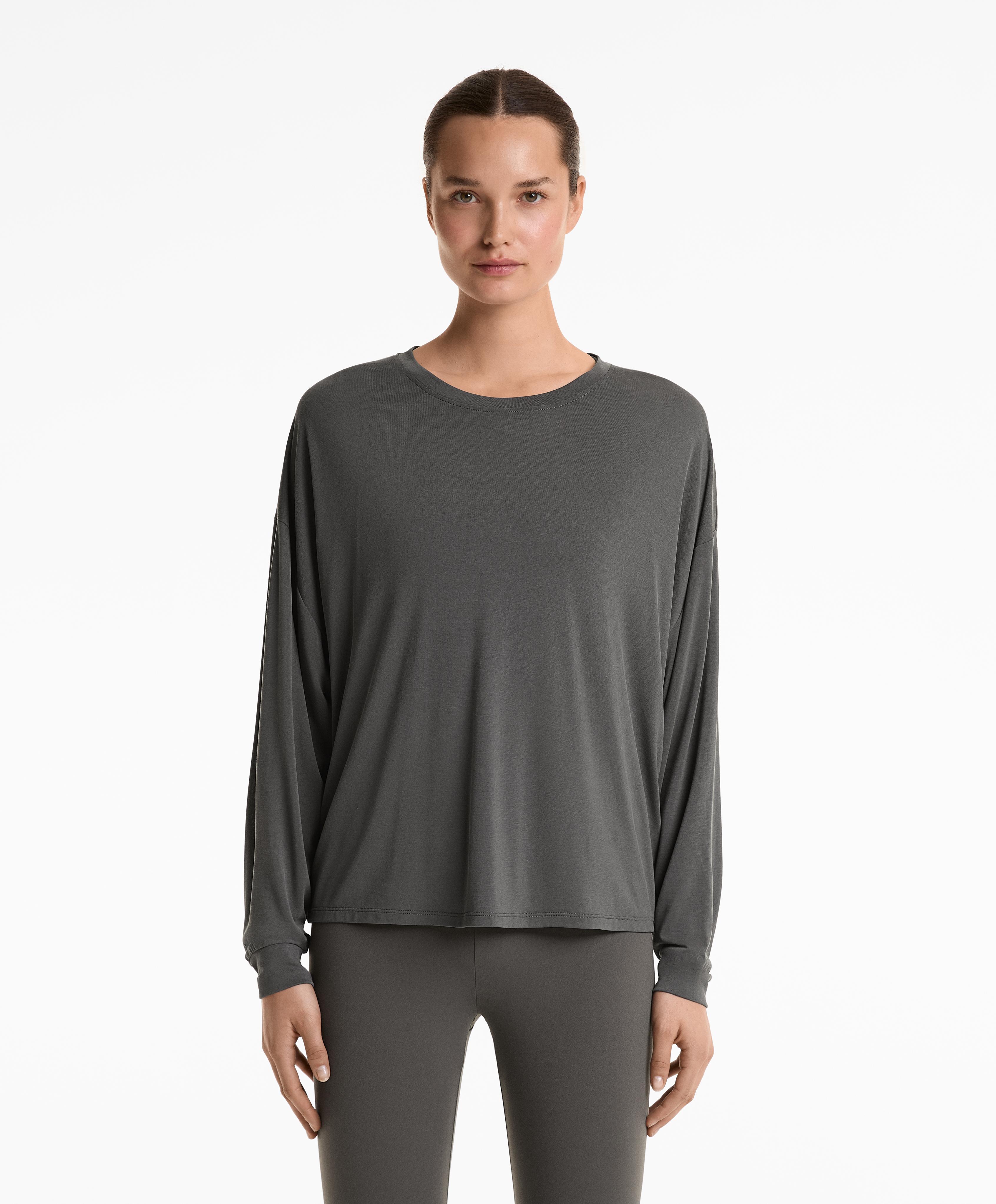 T-shirt à dos ouvert à nouer en mélange de modal T-shirt à dos ouvert à nouer en mélange de modal