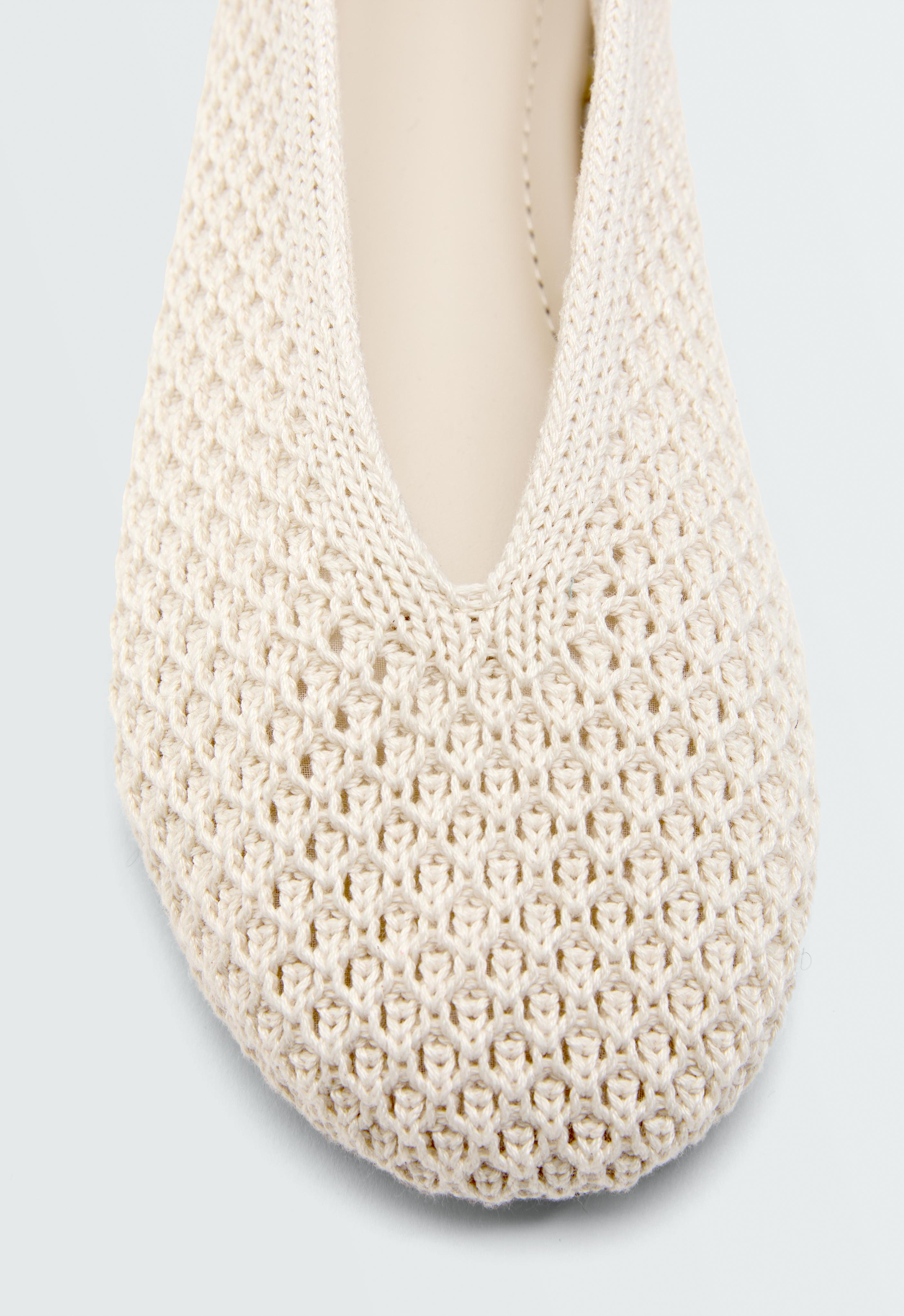 Crochet ballet flats — ECRU