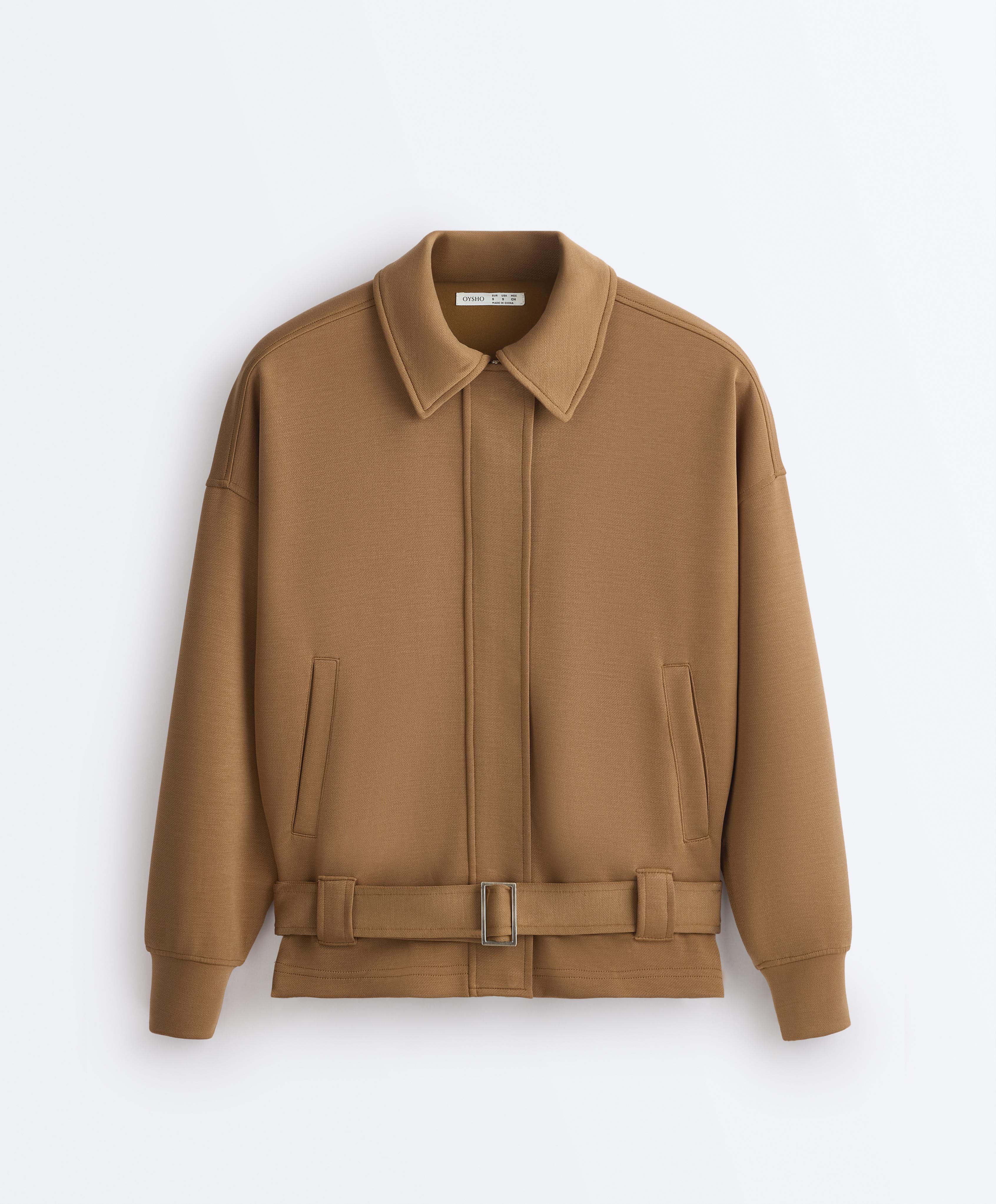 Twill Utility jacket with belt — COPPER