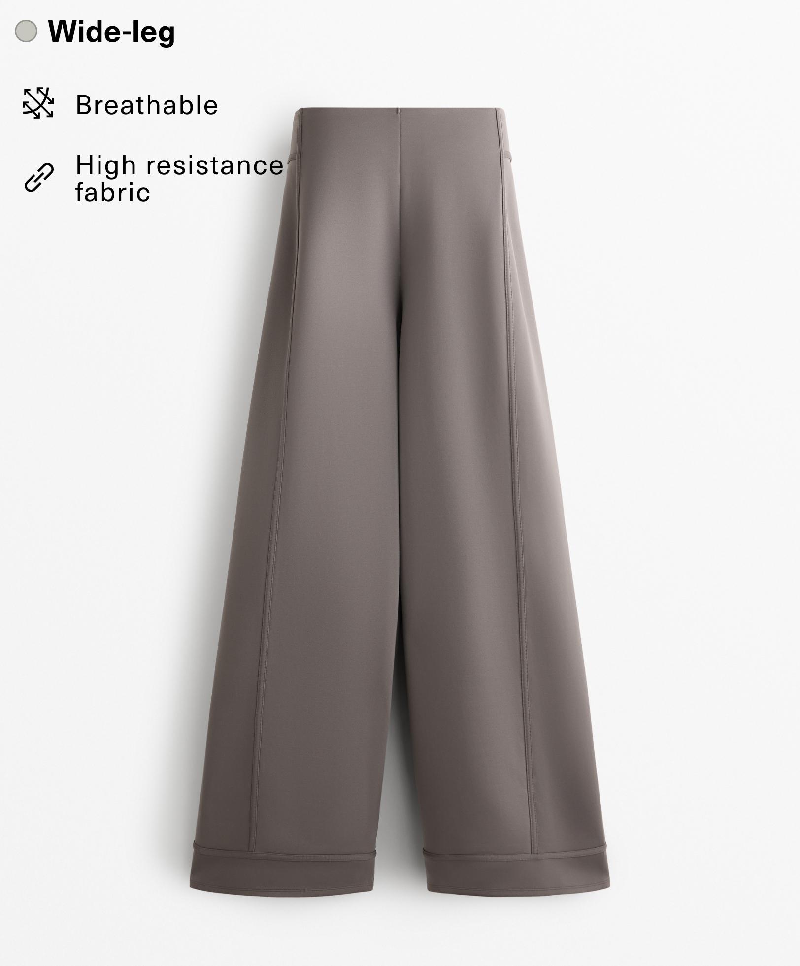 Neoprene-effect wide-leg trousers