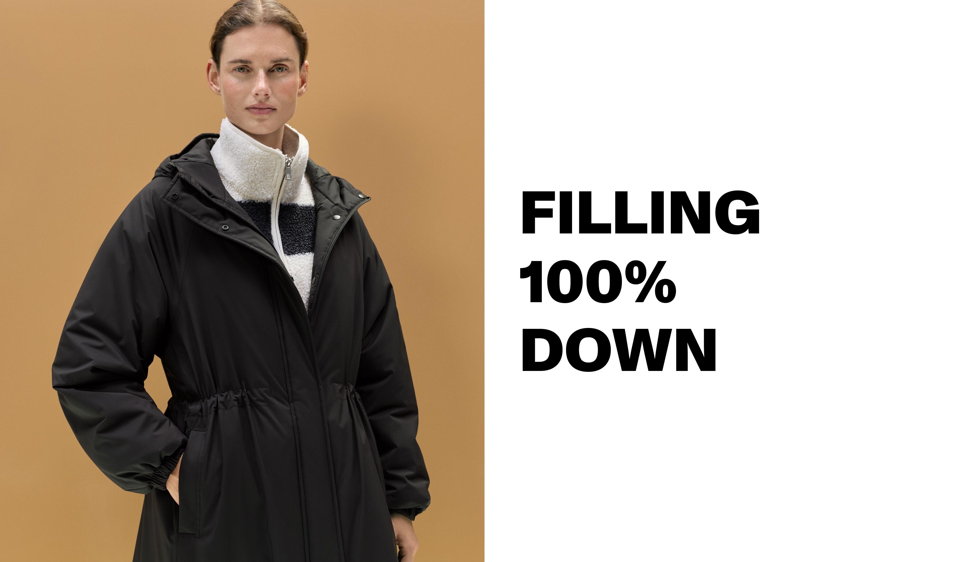 10k Thindown® waterproof extra-light long padded jacket — BLACK