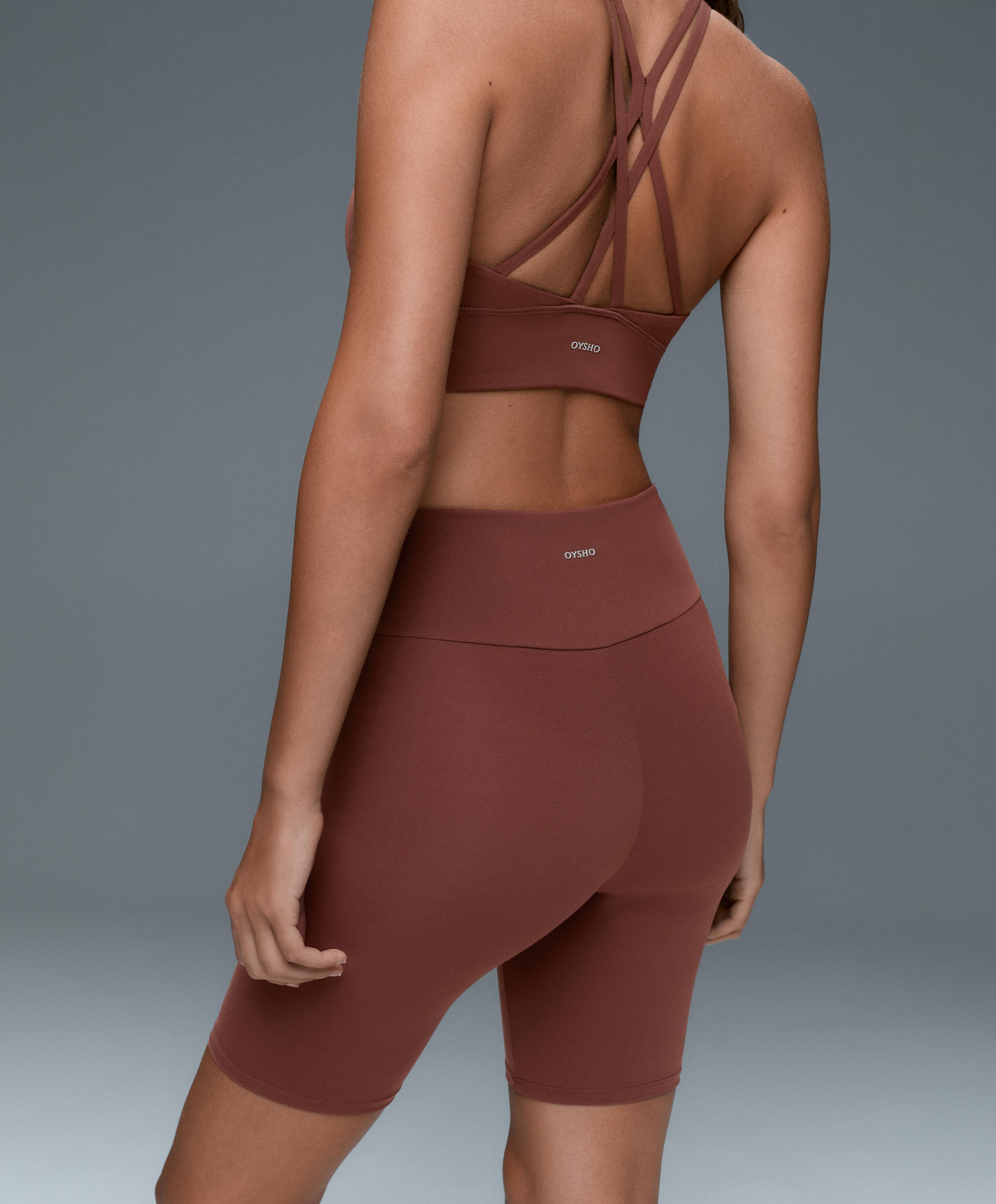 Comfortlux high-rise 20cm biker leggings — TERRACOTTA
