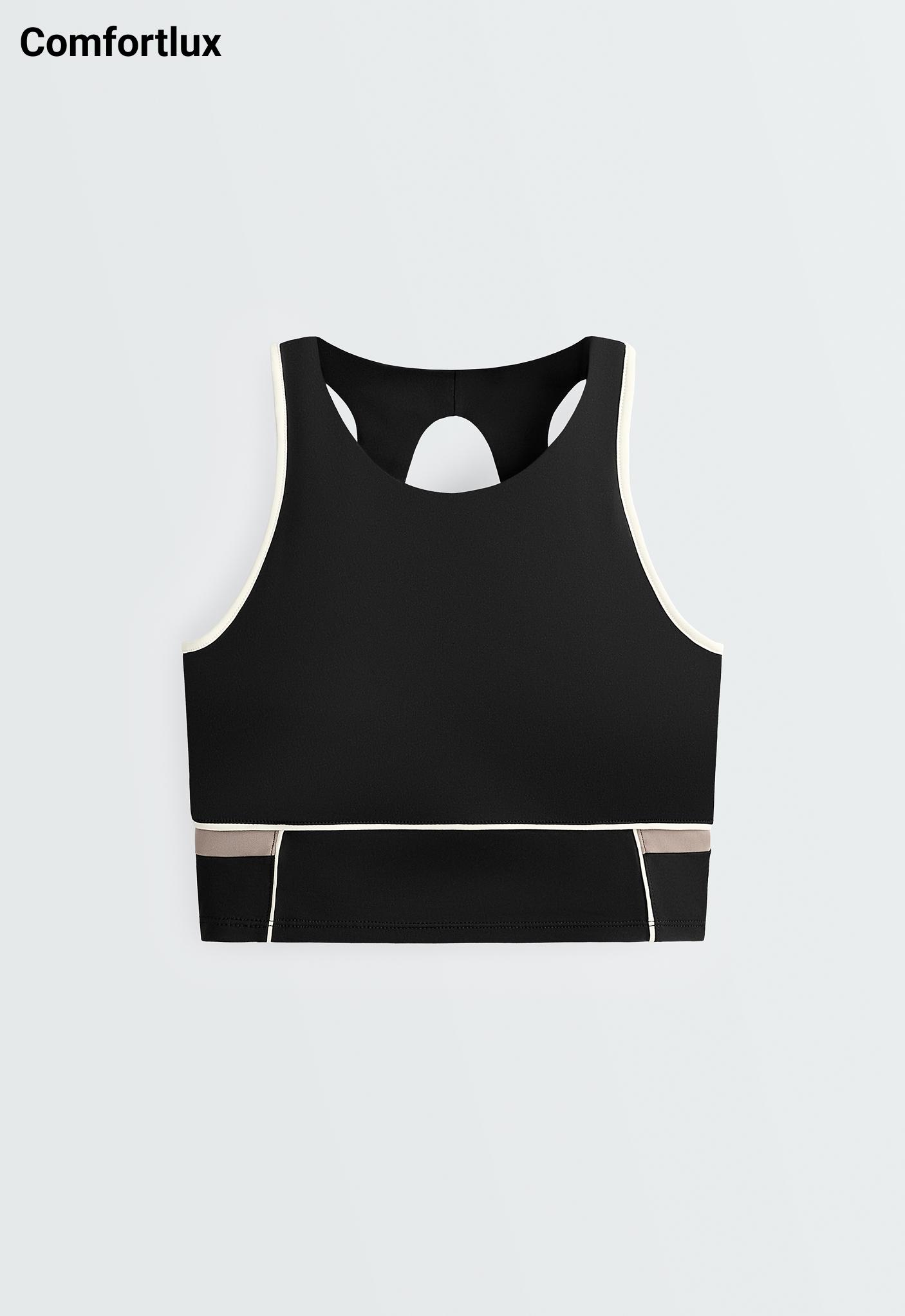 Piping detaylı renk bloklu Comfortlux tank top