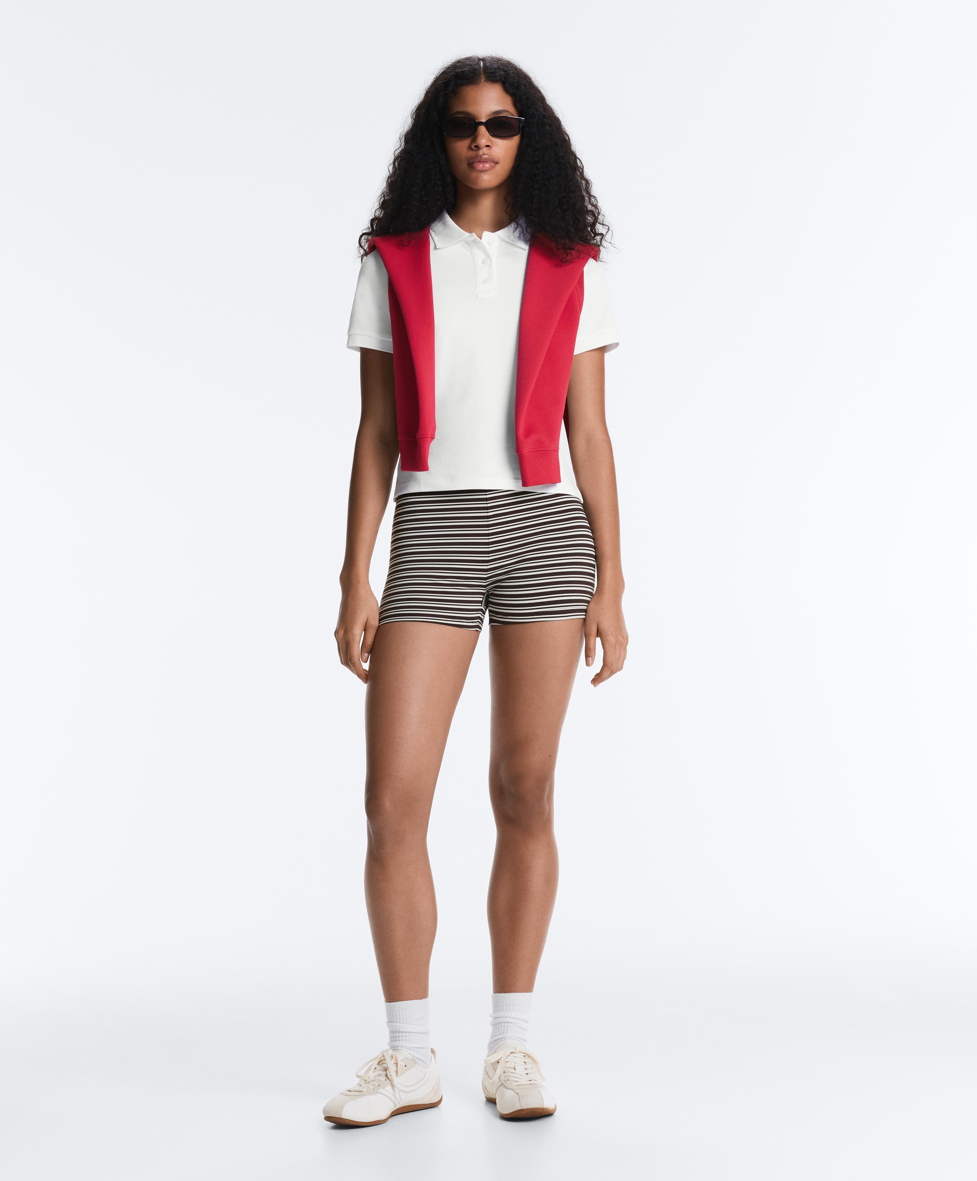 Slim-fit piqué cotton polo shirt — WHITE
