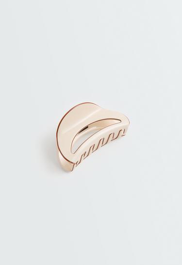 Long hair clasp with piping — PALE BROWN 1