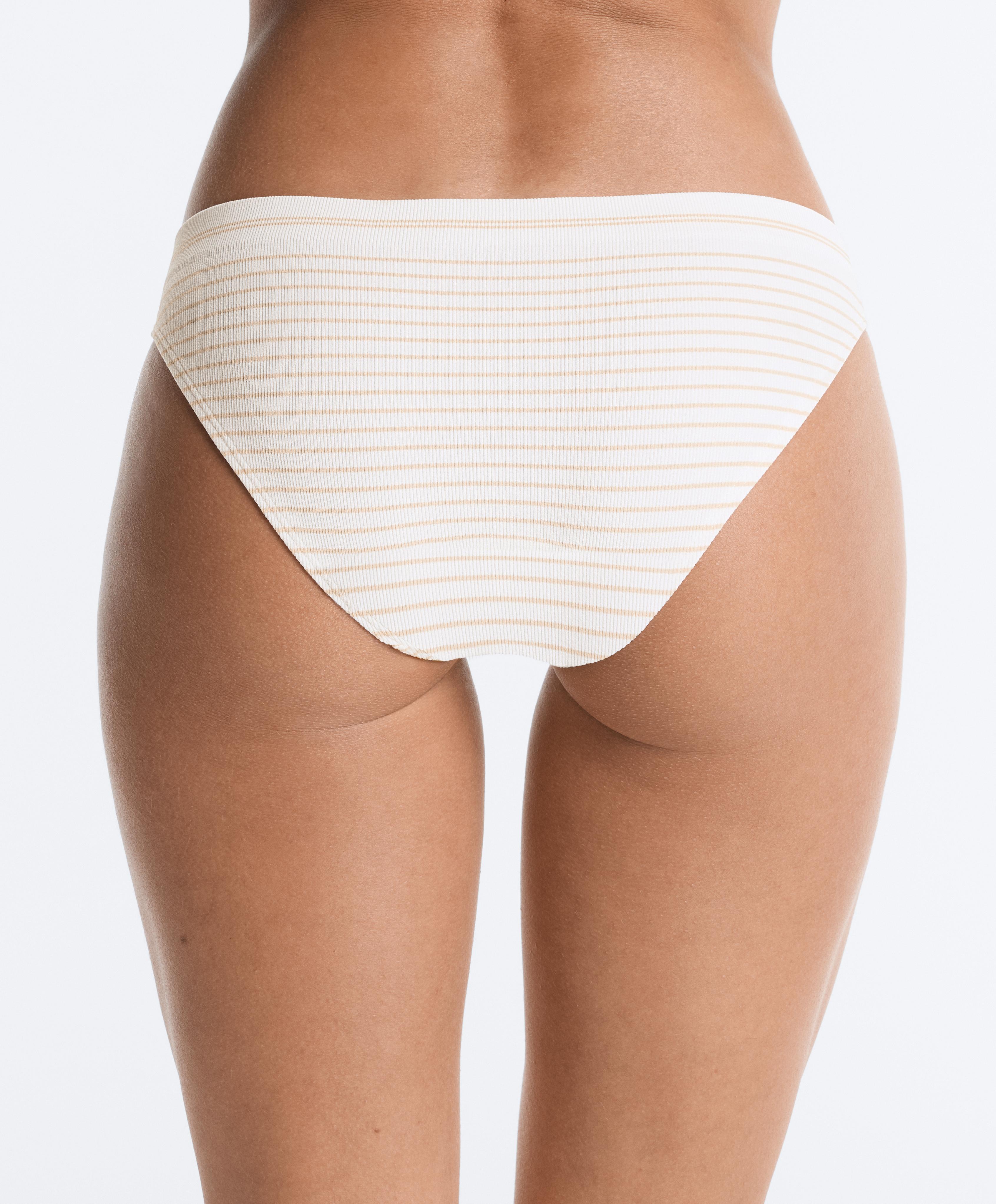3 seamless rib polyamide blend classic briefs — WHITE