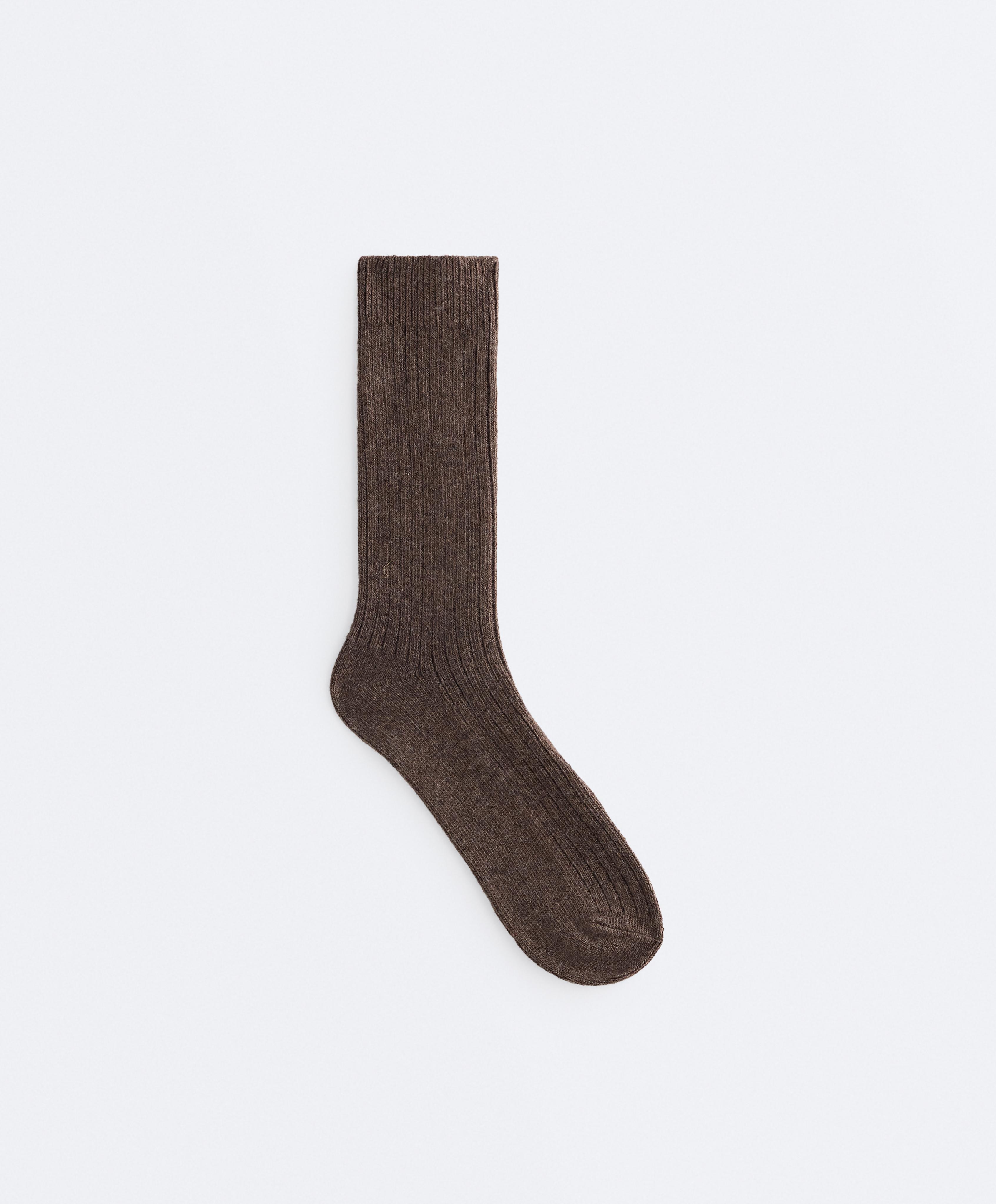 Classic socks 15% cashmere 10% wool — DARK BROWN