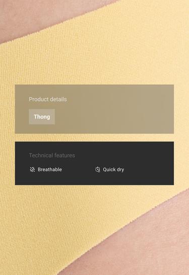 5 laser-cut invisible polyamide blend thongs — MID-YELLOW 2