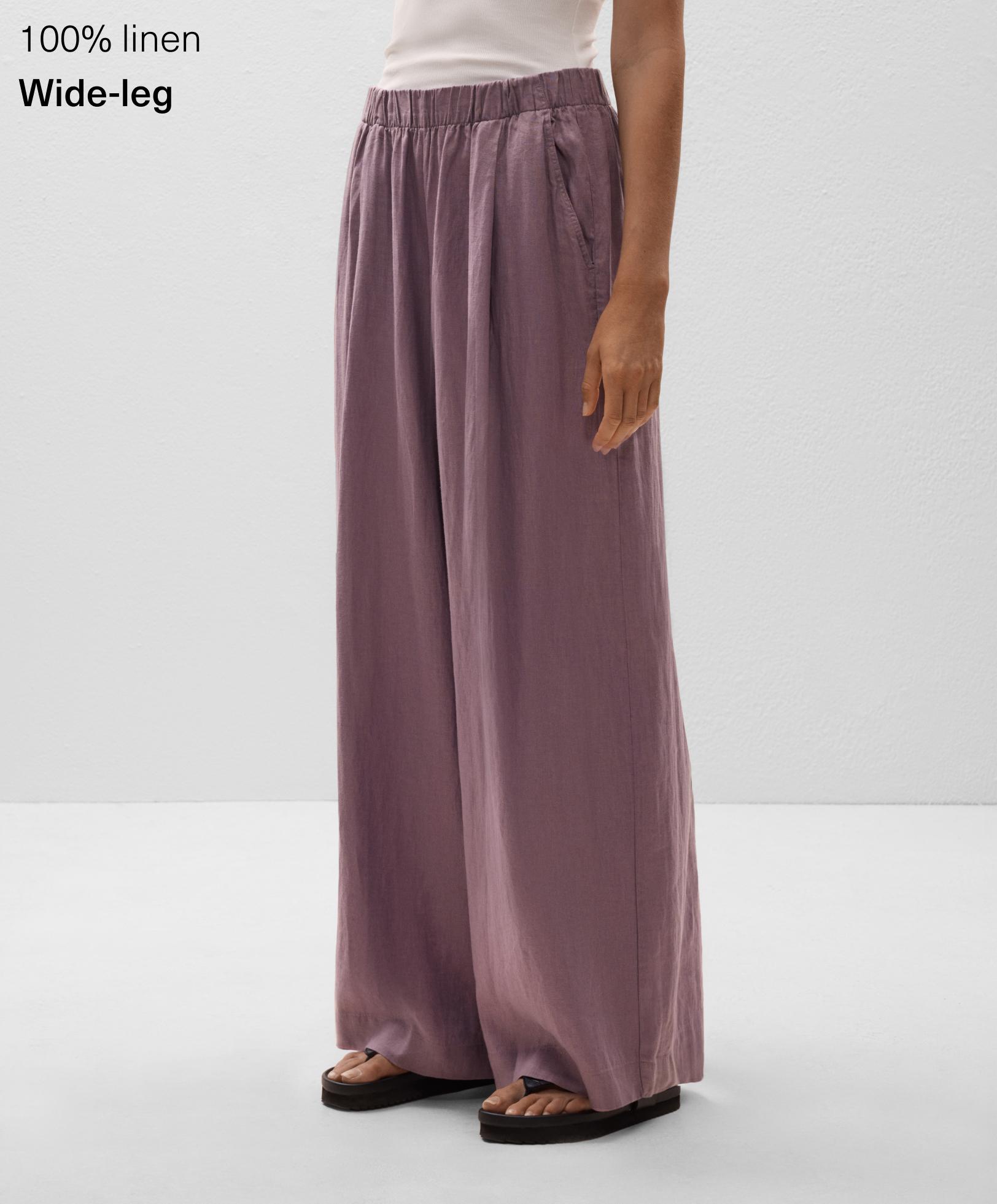 Pantalón ancho 100% lino