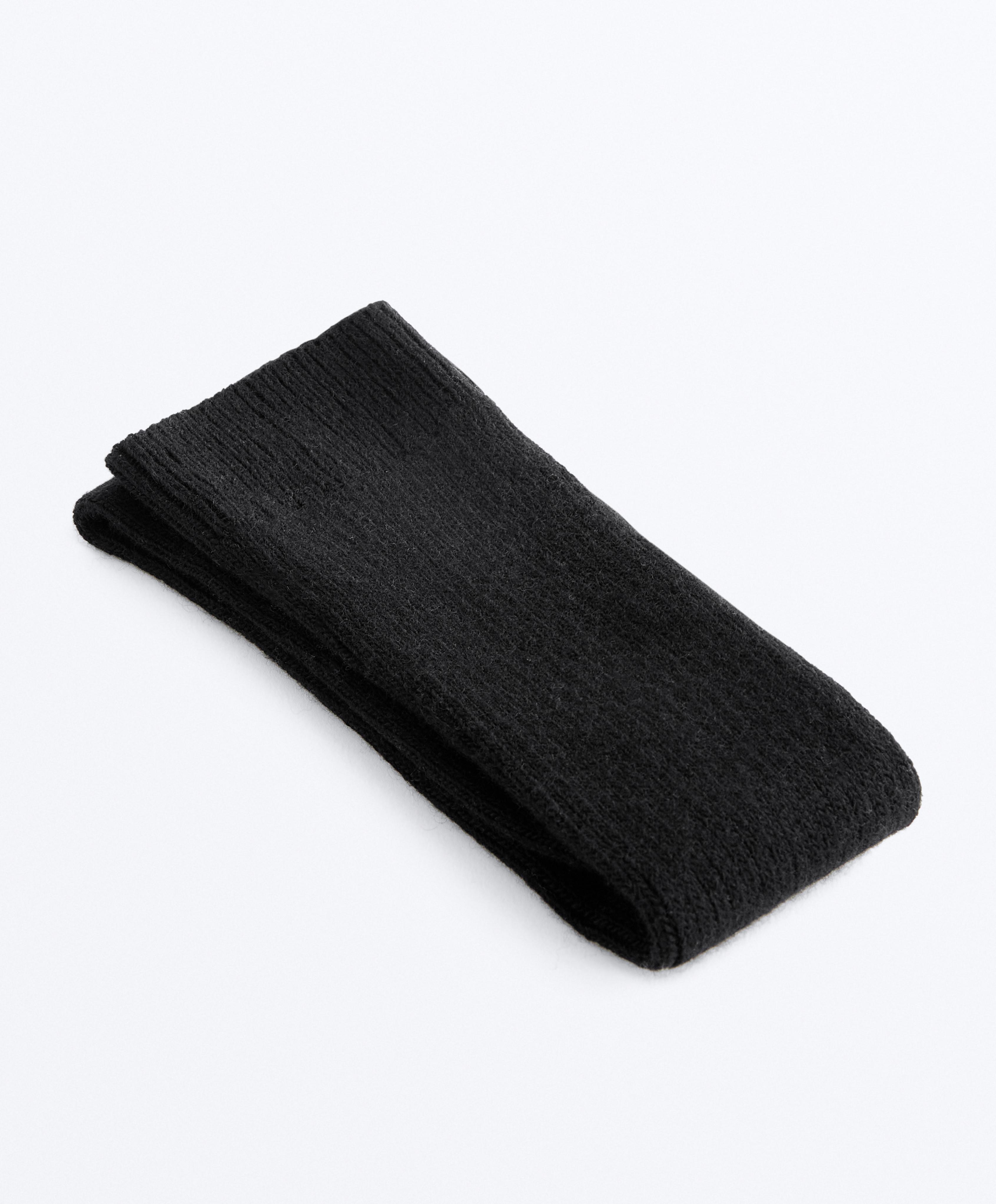 18% cashmere 13% wool long socks — BLACK