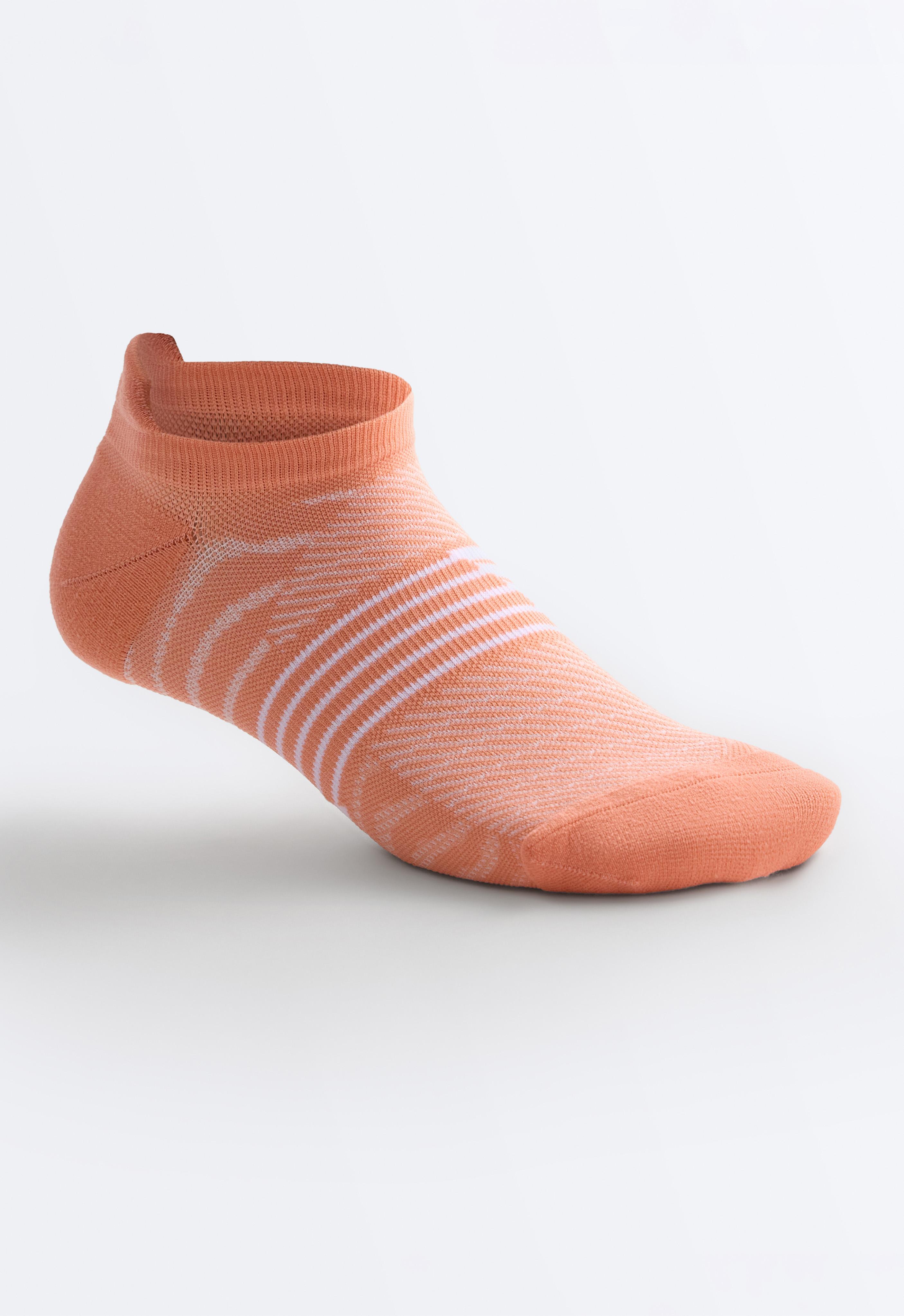 3 pairs of polyamide blend sports sneaker socks with heel tab — PASTEL CORAL