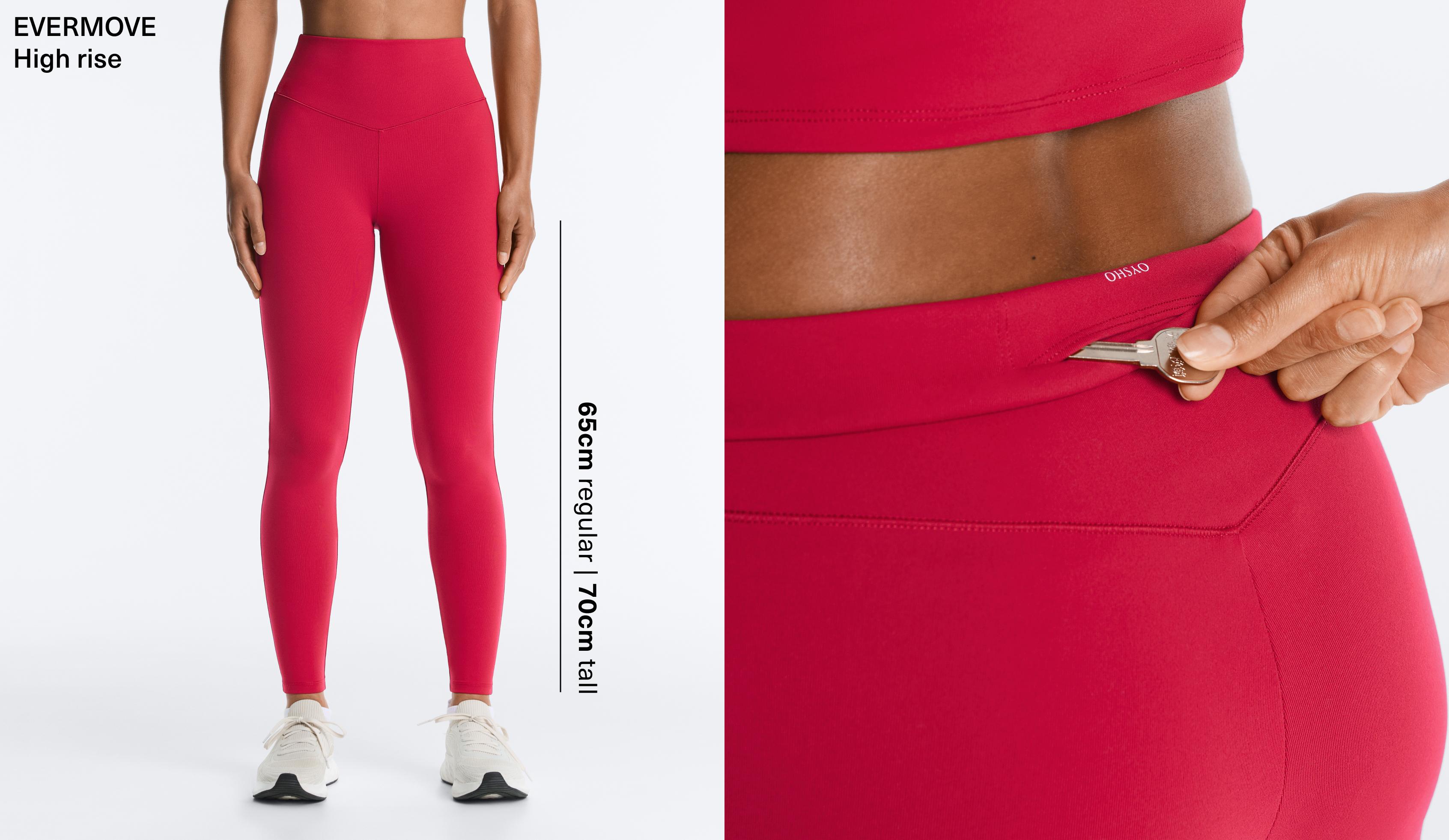 Evermove high-rise ankle-length leggings — RED