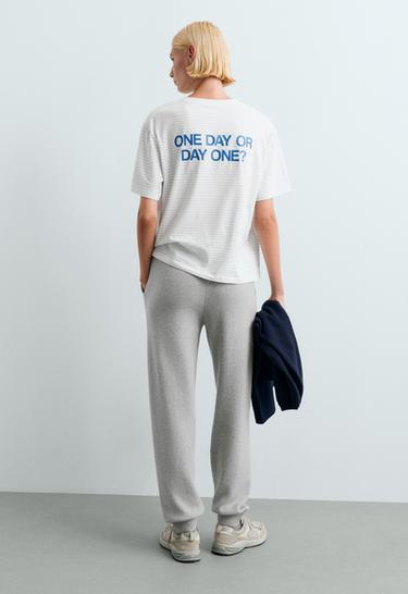 Cotton-blend knit joggers — PALE GREY 3